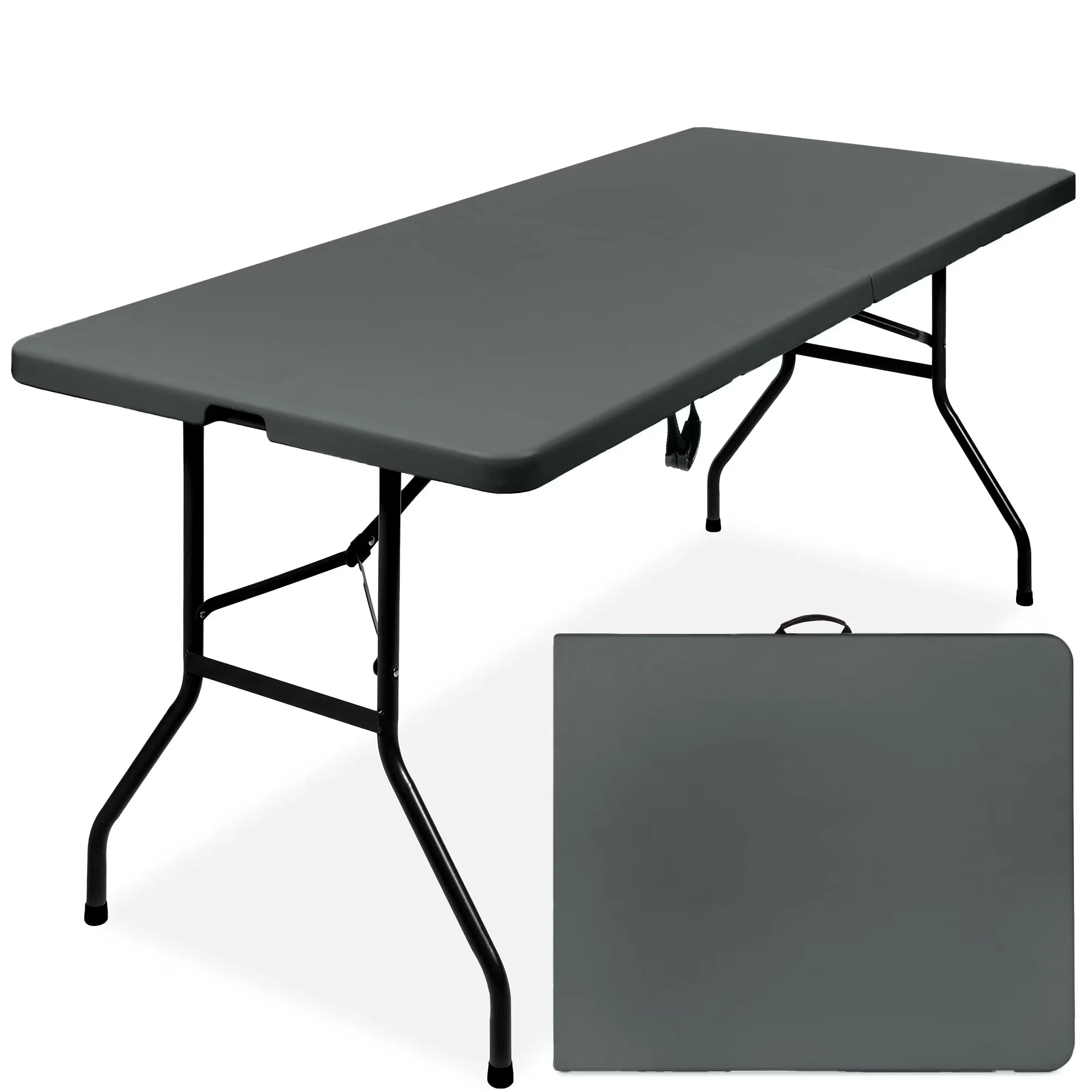 Best Choice Products 6ft Plastic Folding Table, Indoor Outdoor Heavy Duty Portable w/ Handle, Lock - White