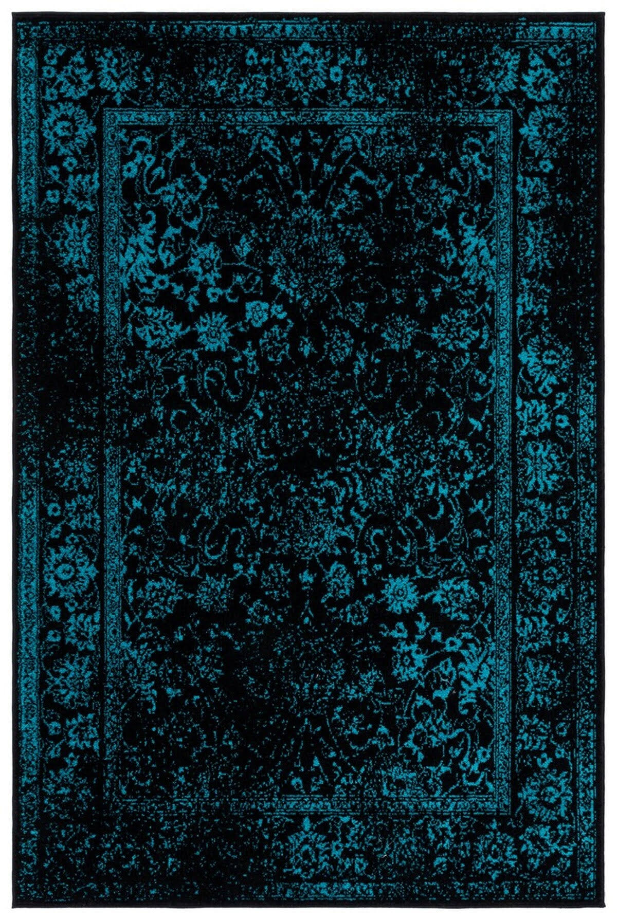 Safavieh Adirondack Collection ADR108K Black / Teal Rug - 4' Square