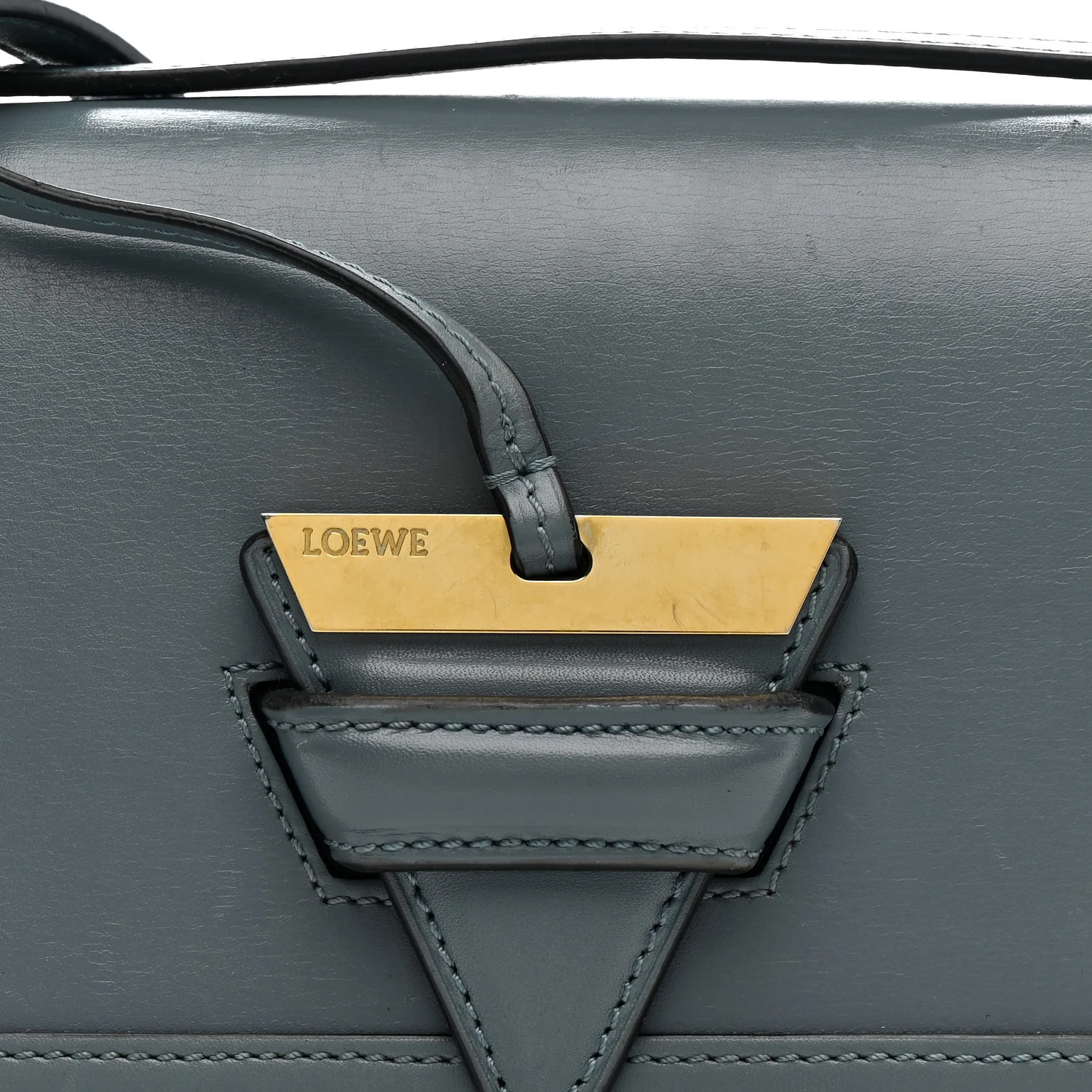 Calfskin Mini Barcelona Shoulder Bag Stone Blue
