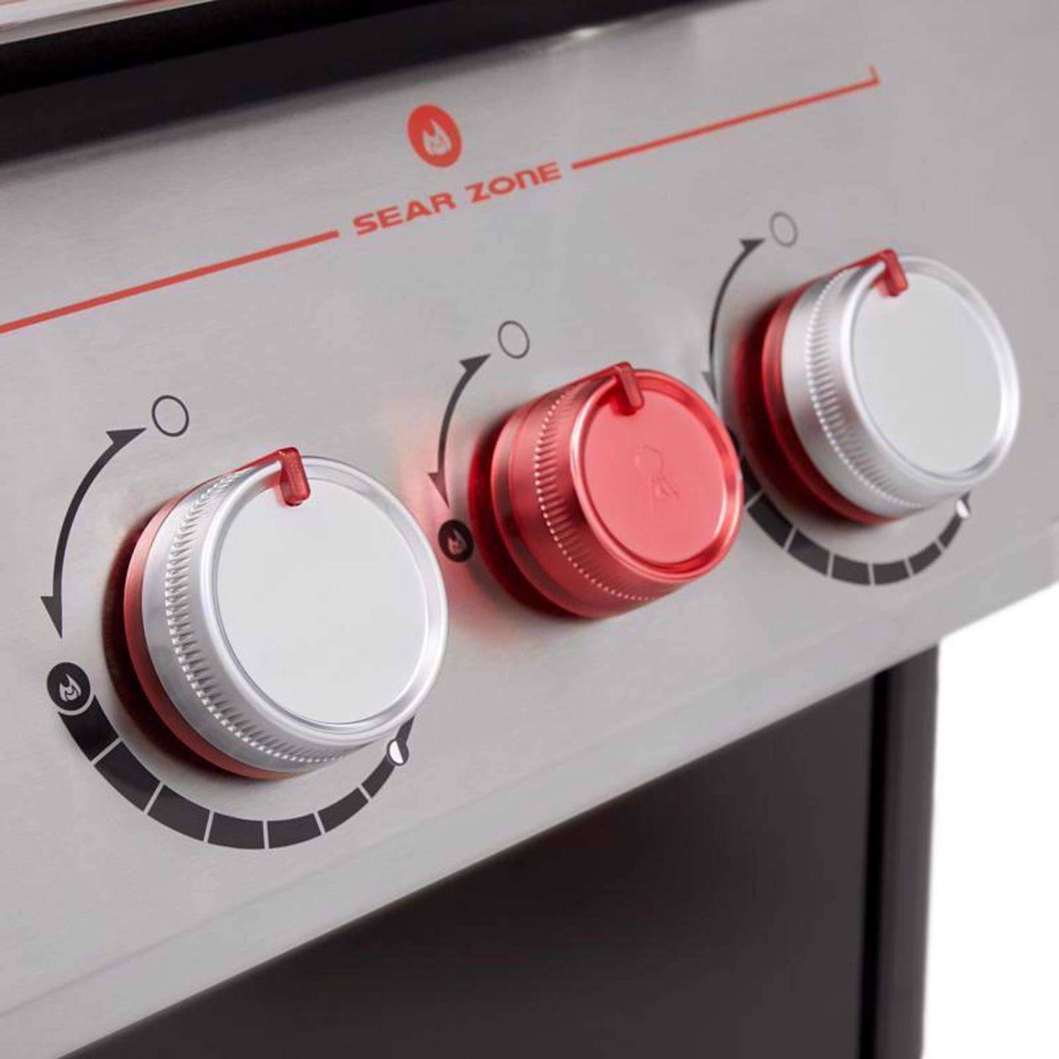 Barbecue Weber Genesis E-335 à 3 brûleurs, fonctionnant au propane liquide, bleu océan profond