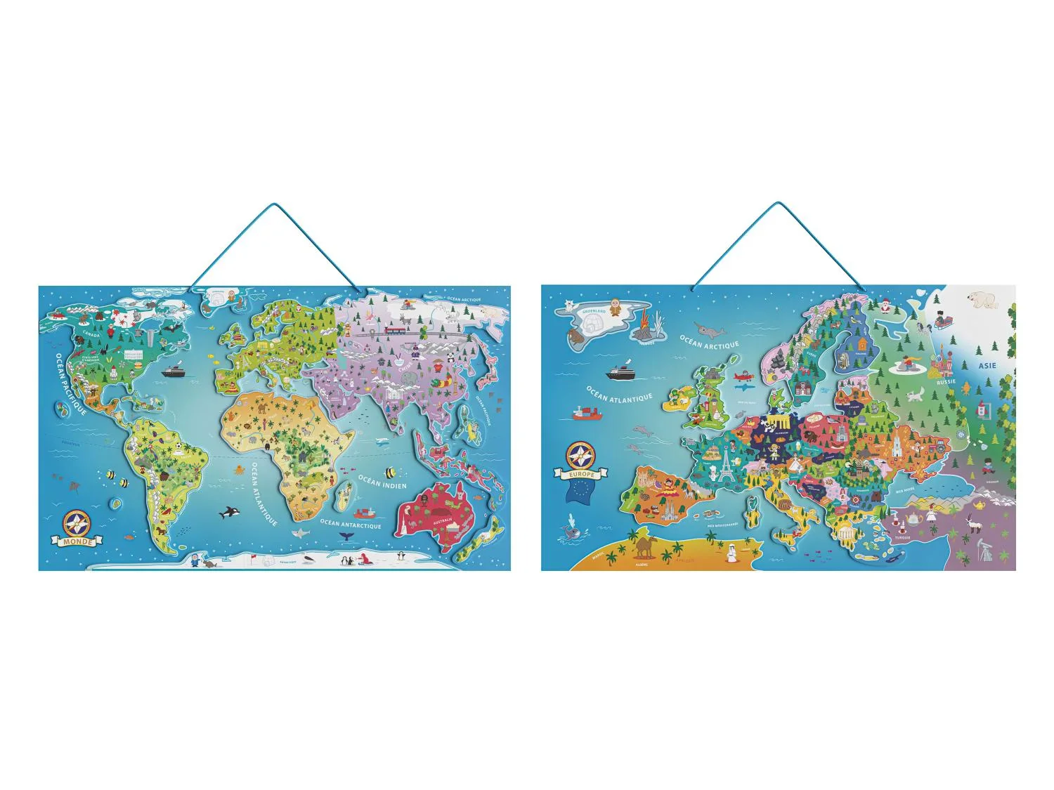 Playtive Carte magntique du monde ou de l'Europe