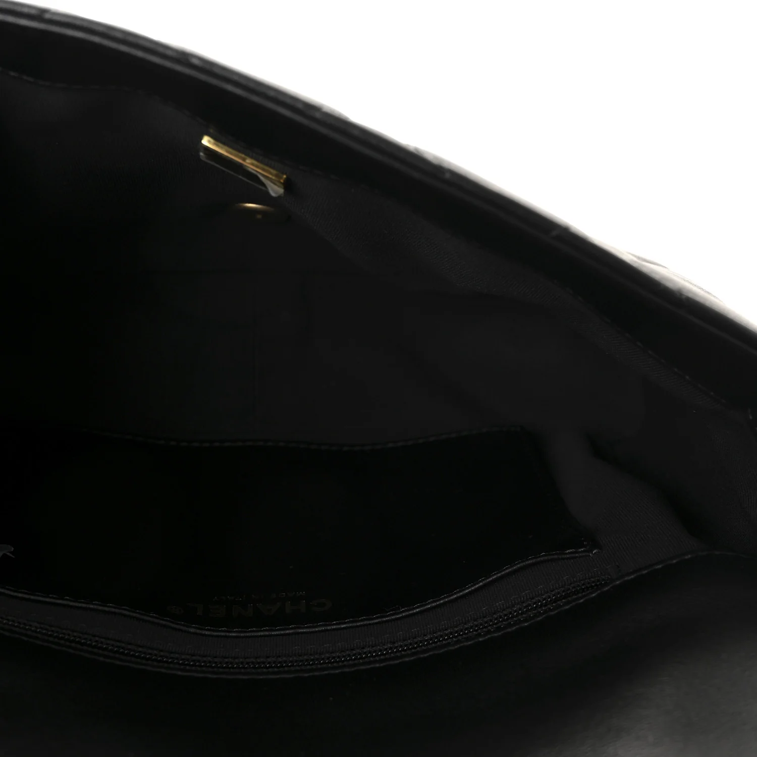 Lambskin Quilted Large CC Funky Town Flap Black