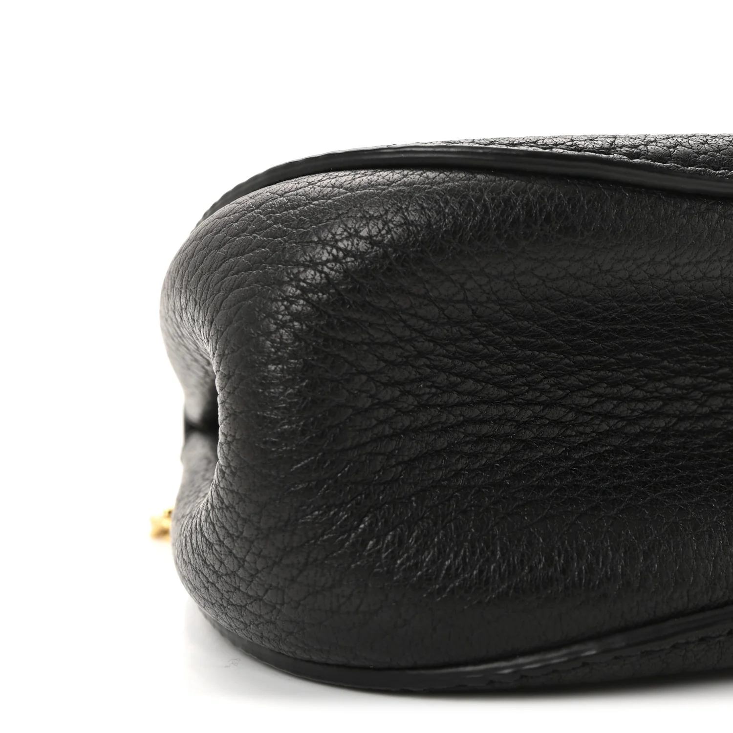 Grained Lambskin Nano Drew Shoulder Bag Black