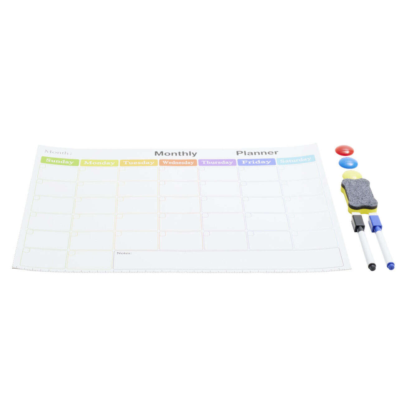 Calendrier mensuel magnétique et 7 accessoires 42x30cm