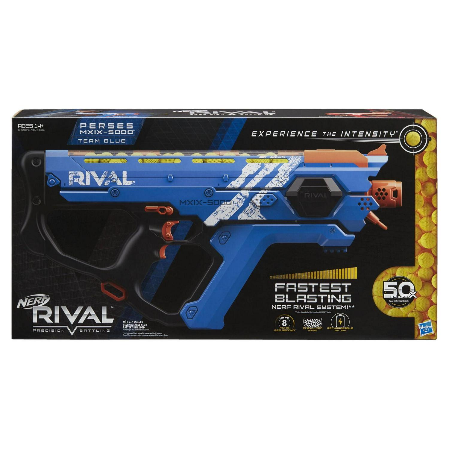 Rival Perses MXIX 5000 Team Blue Motorized Kids Toy Blaster with 50 Ball Dart Rounds for Ages 14 and Up Image 4
