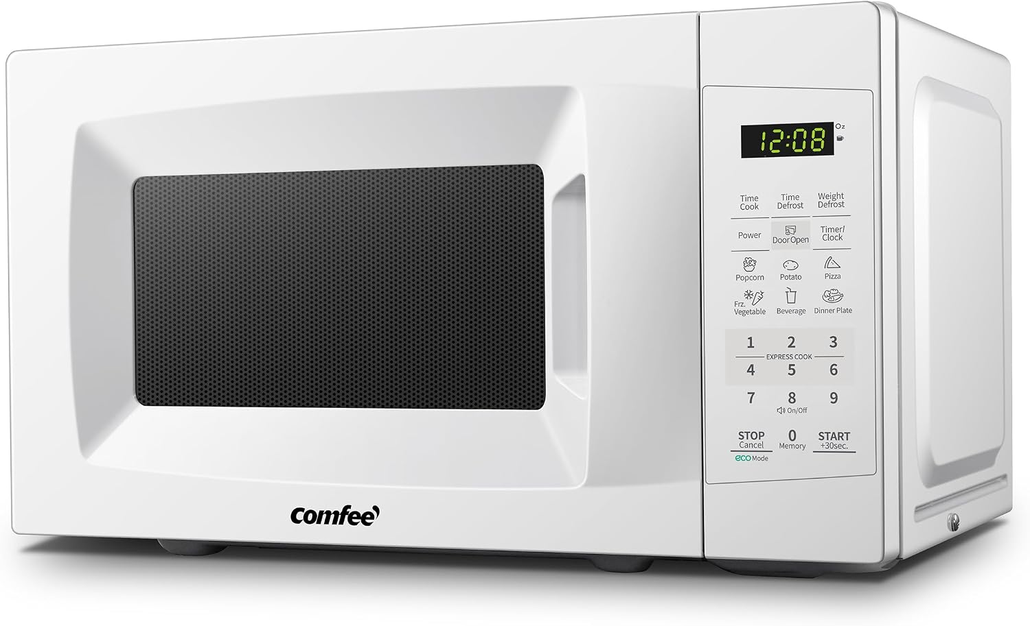 COMFEE' Countertop Microwave Oven, 0.7 Cu.Ft, 700W, Pearl White, ECO Mode