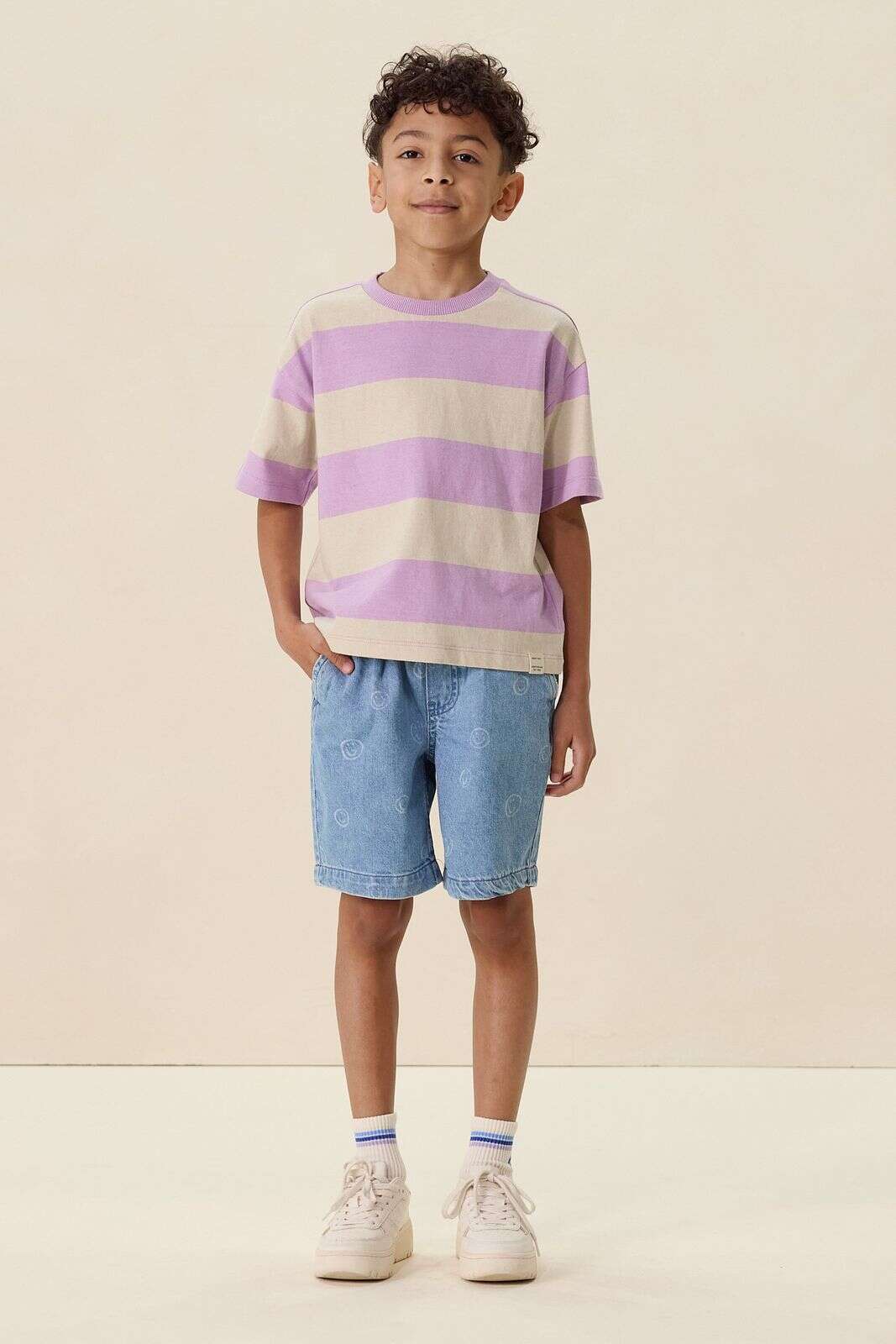 Lichtpaars gestreept T-shirt