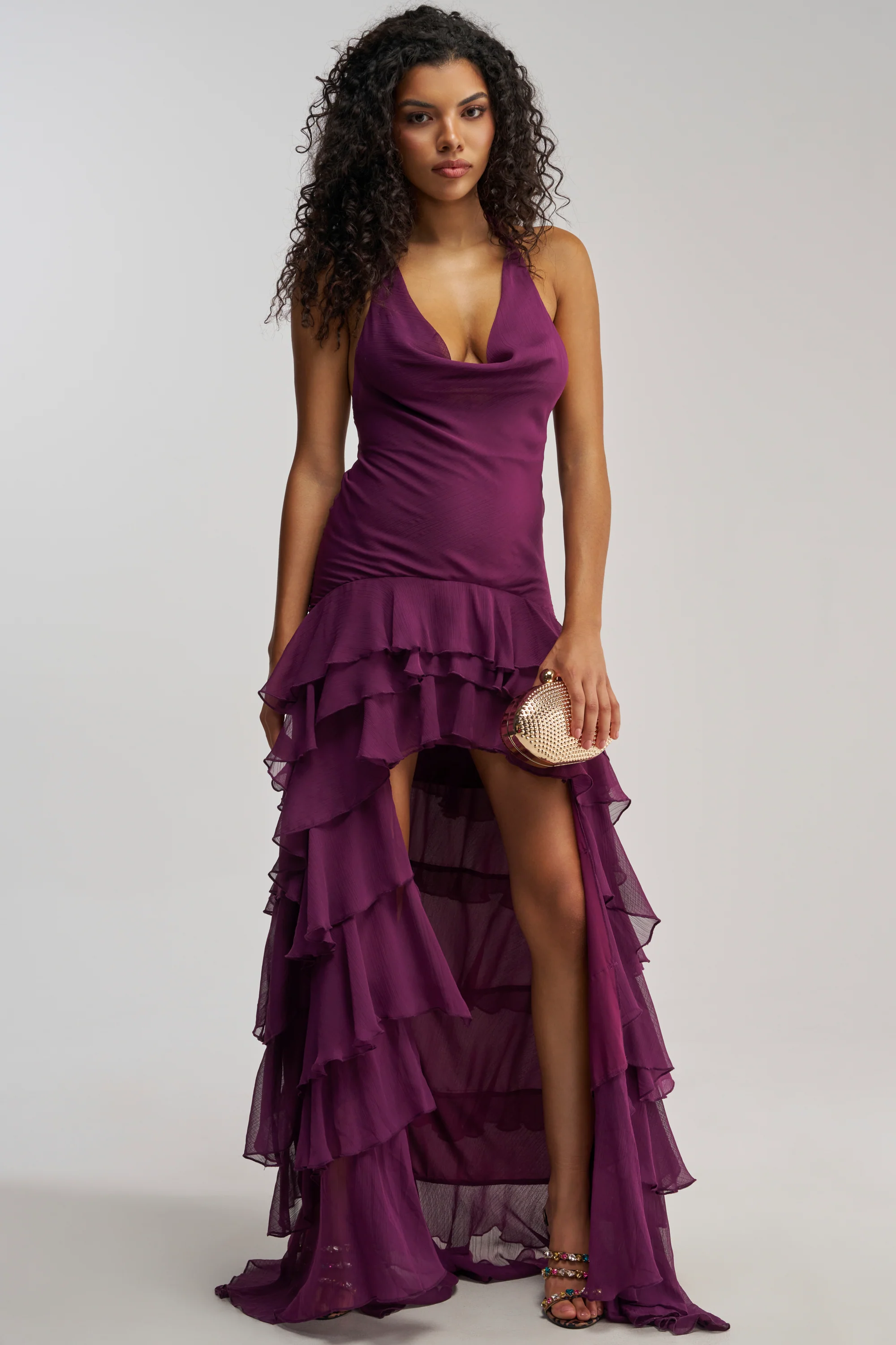 TO ALL MY FANS CHIFFON RUFFLE MAXI DRESS - Akira Store
