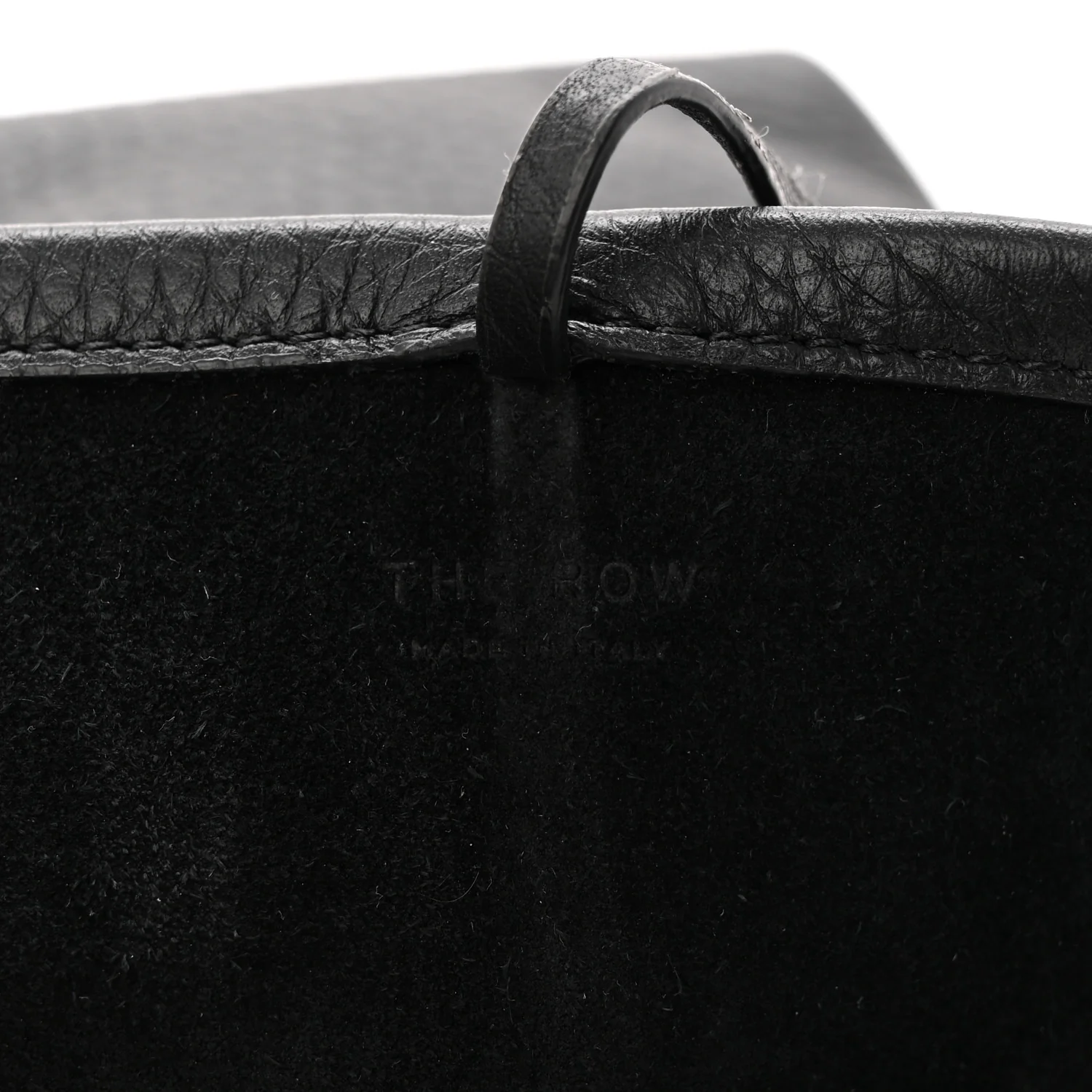 Grained Calfskin Small N/S Hook Tote Black