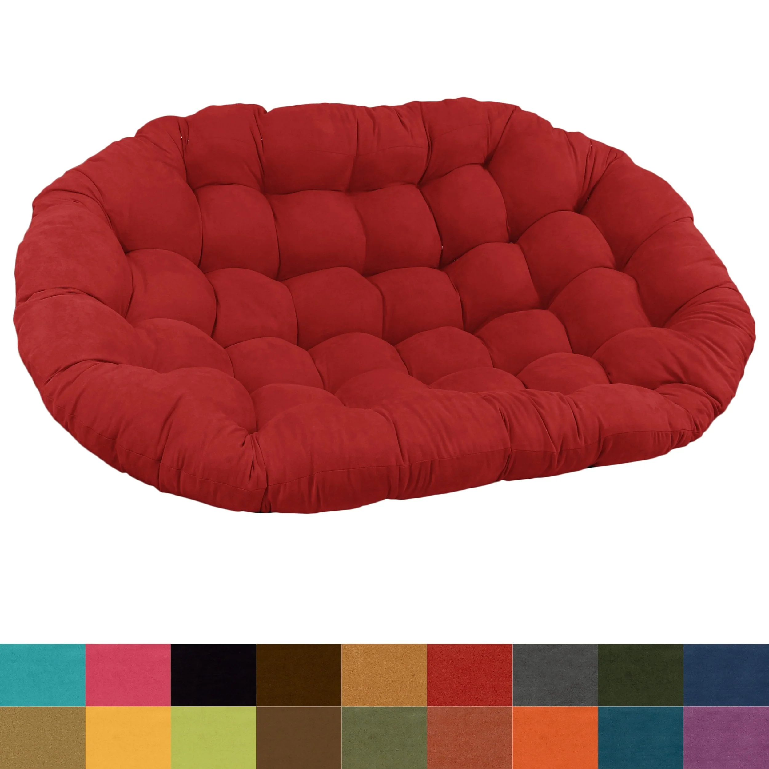 Blazing Needles 78 x 58 in. Oversize Double Papasan Micro Suede Cushion(Aqua Blue)
