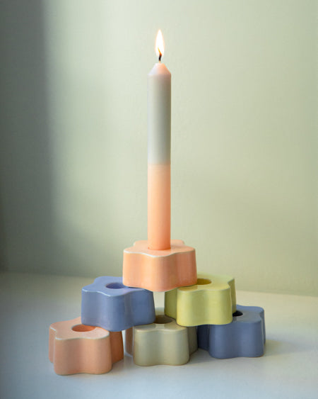 SEIA - TAPER CANDLE SET OF 2 PEACH SAND