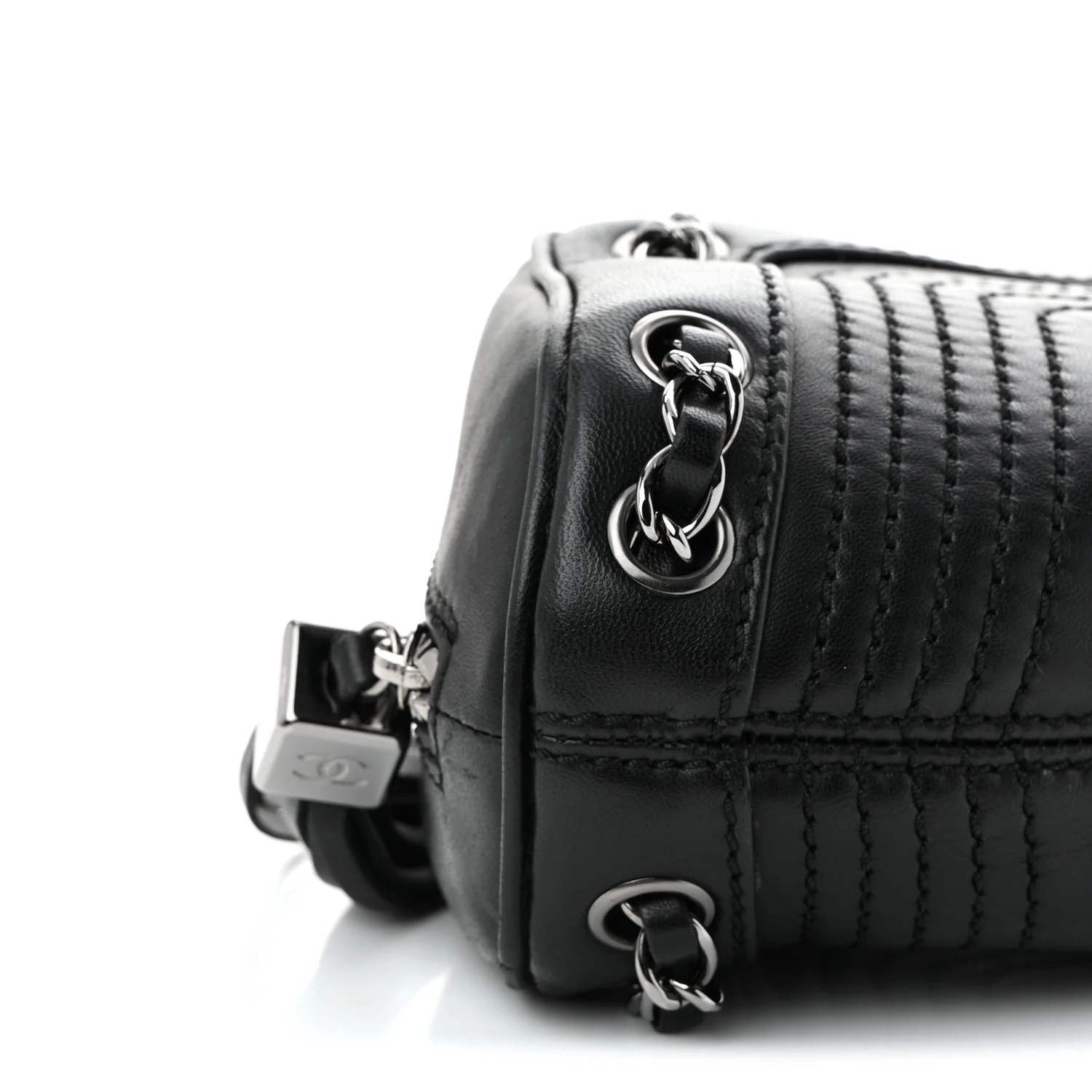 Lambskin Lax Small Tassel Shoulder Bag Black