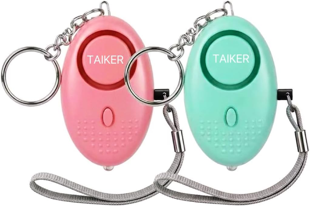 Personal Alarm for Women 140DB Emergency Self-Defense Security Alarm Keychain with LED Light for Women Kids and Elders-2 Pack (Gold & Purple)