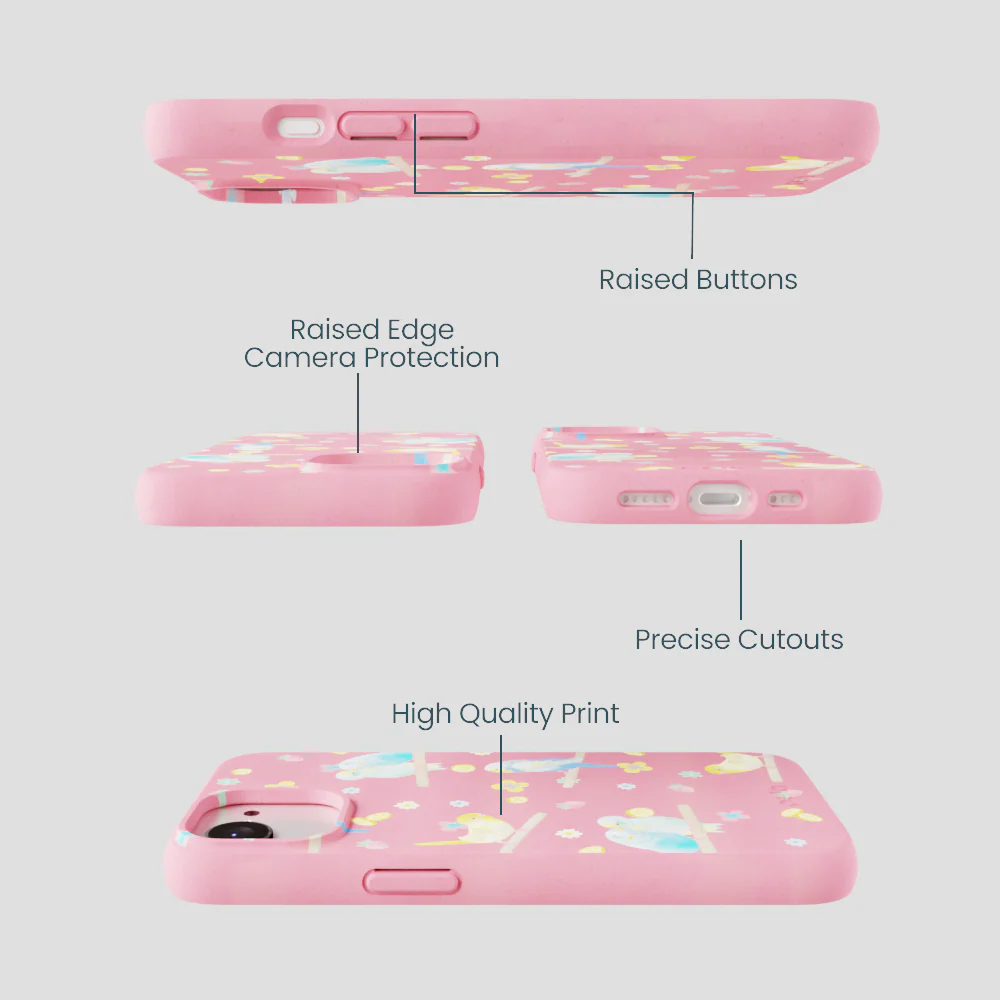 Bubblegum Pink Budgie Daydream iPhone 16e/17e Case
