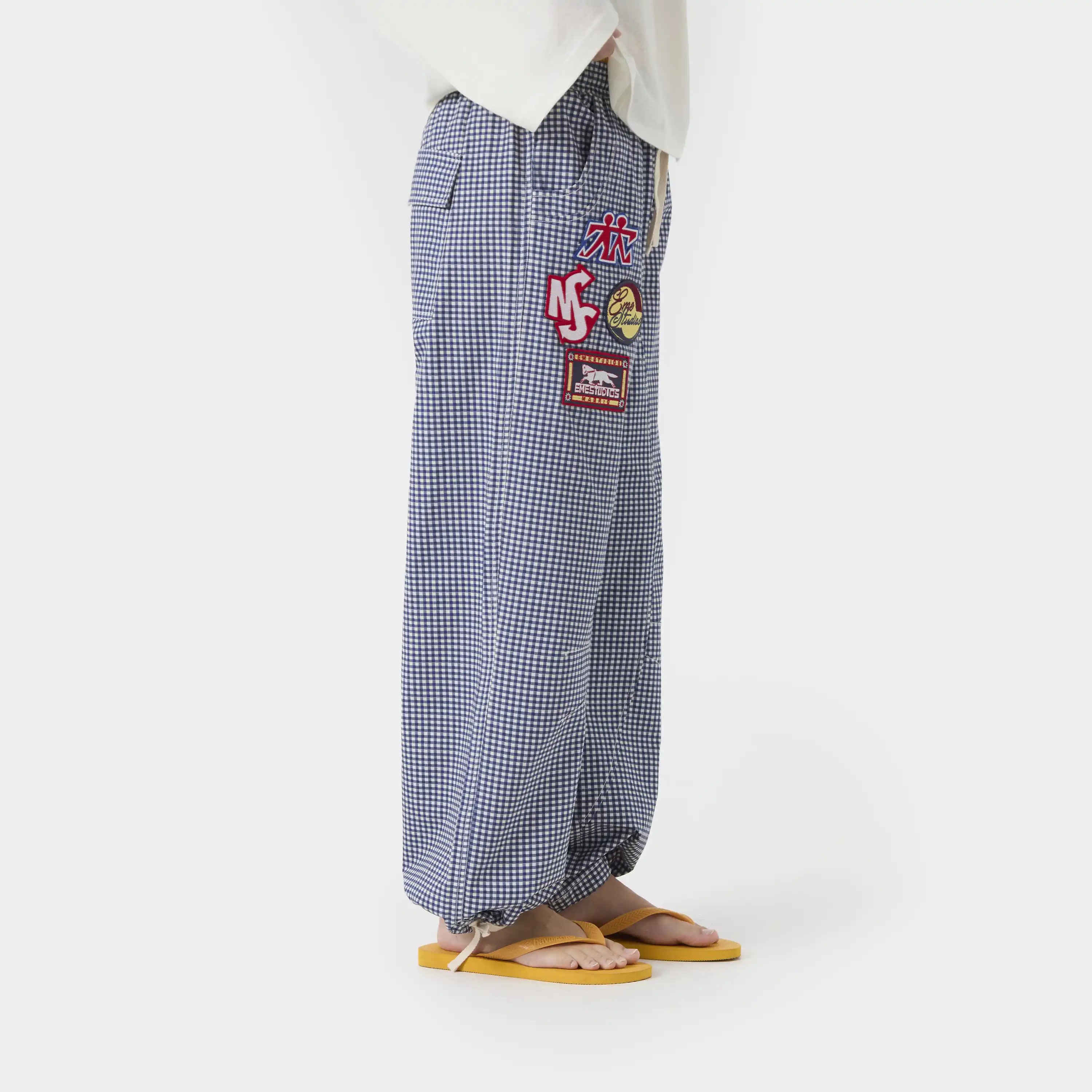 Patches Vichy Indigo Cargo Pants
