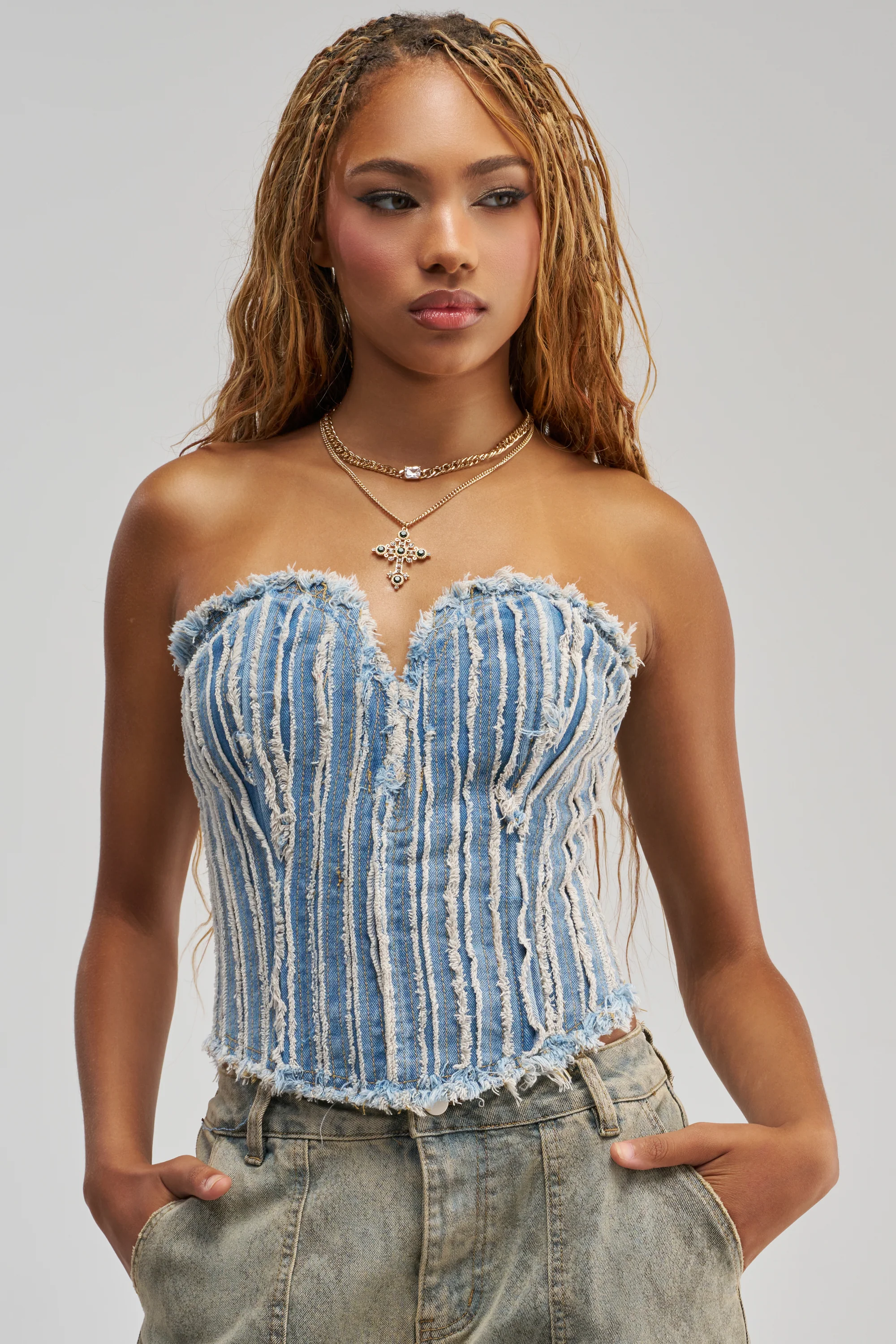 HERE FOR A GOOD TIME CORSET TOP - Akira Store
