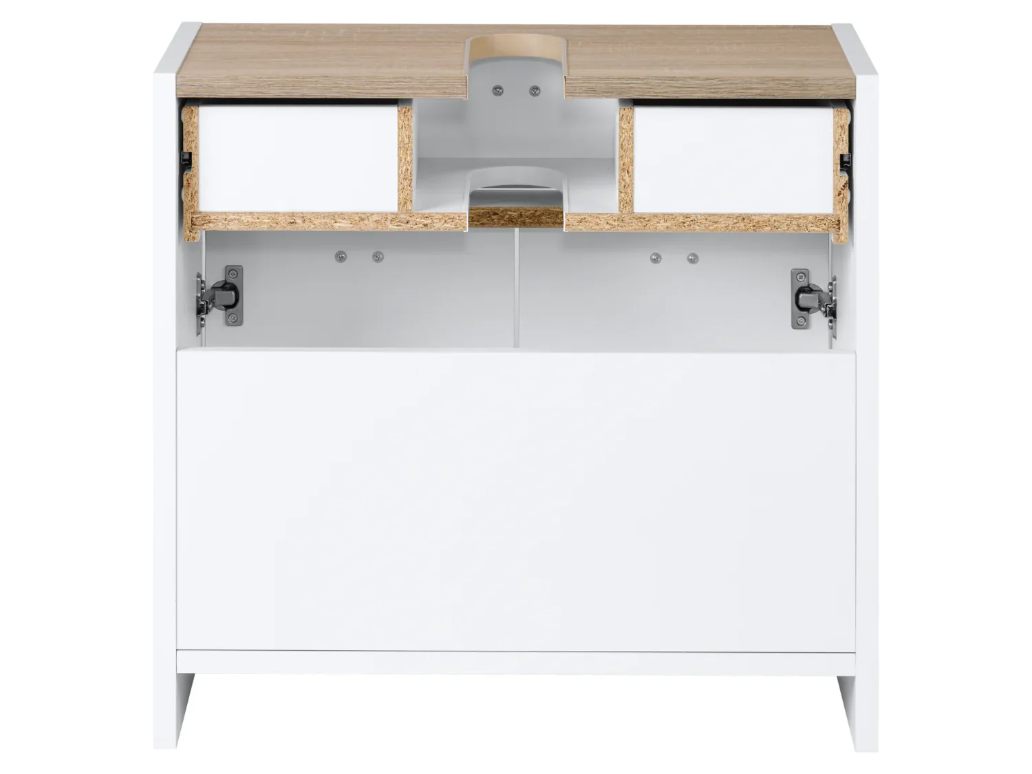LIVARNO home Meuble sous-vasque, 58,1 x 54,5 x 28 cm, blanc/imitation chne