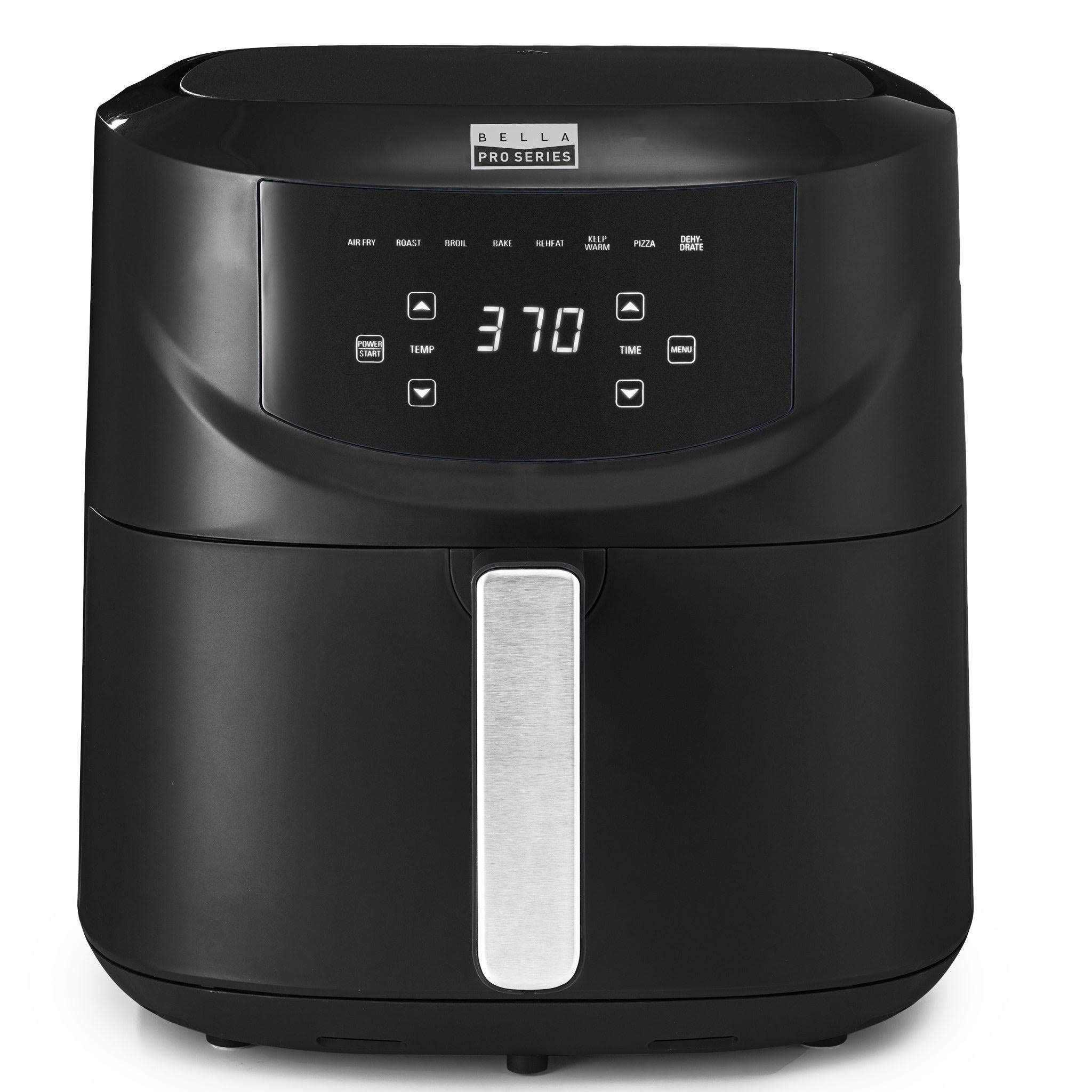 Bella Pro Series - 8-Qt. Digital Air Fryer with Divided Basket - Black