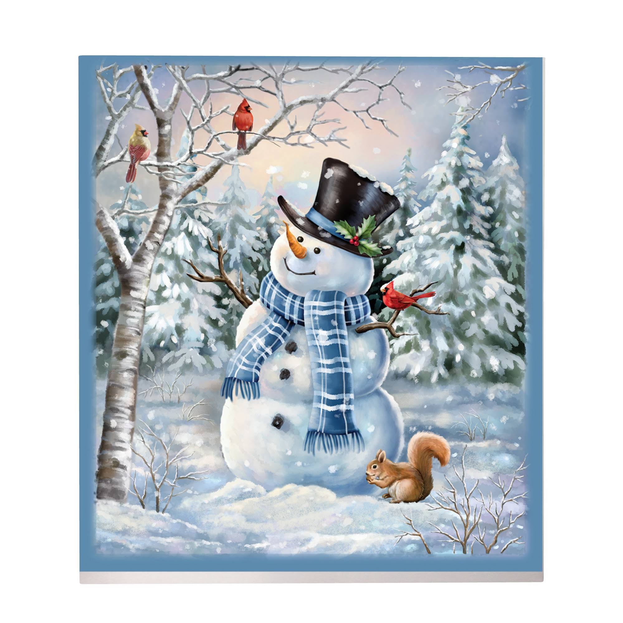 Collections Etc Winter Snowman and Woodland Creatures Kitchen Dishwasher Magnet - Festive Holiday Decoration, Standard
