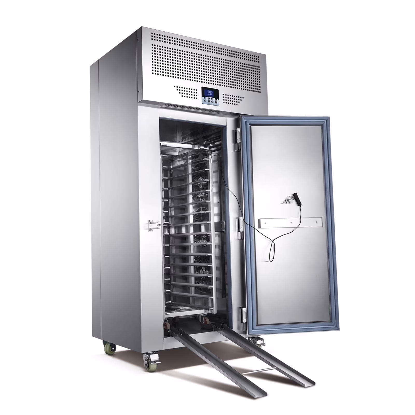 Kolice Commercial Heavy Duty 15 Trays Blast Chiller with Trolley Cart, Chest Freezer, Restaurant Freezer Cabinets, Shock Freezing Blast Freezer - Lowest Temperature - 40F( - 40� - )