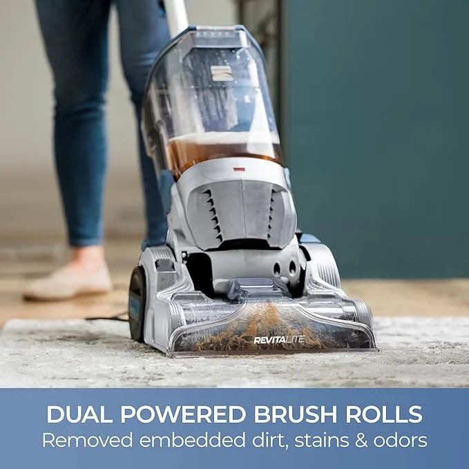 KW4010 Pet Portable Carpet Cleaner Machine with High Cleaning Power, 3.2L Clean Tank 1.4L Dirty Tank, 25ft Cord Length and Two Easy Removable Brushroll for Rug Upholstery(Grey) - Image 2