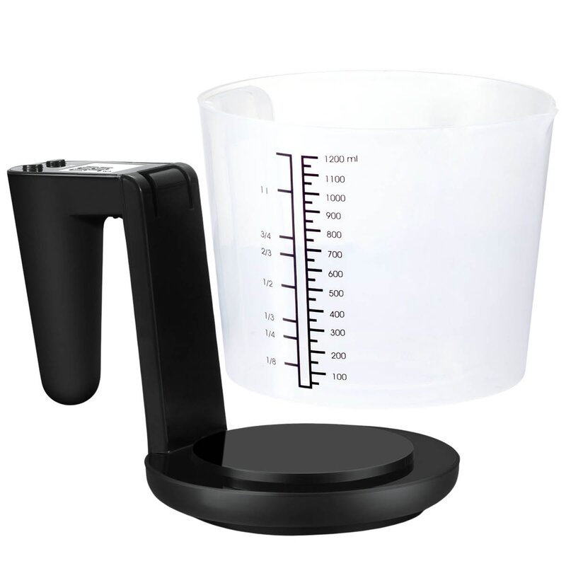 Kjøkkenvekt med målebeger 3 kg 1200 ml KV310 svart