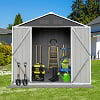6' x 4' Outdoor Metal Storage Shed, Tools Storage Shed, Galvanized Steel Garden Shed with Lockable Doors, Outdoor Storage Shed for Backyard, Patio, Lawn, D8311