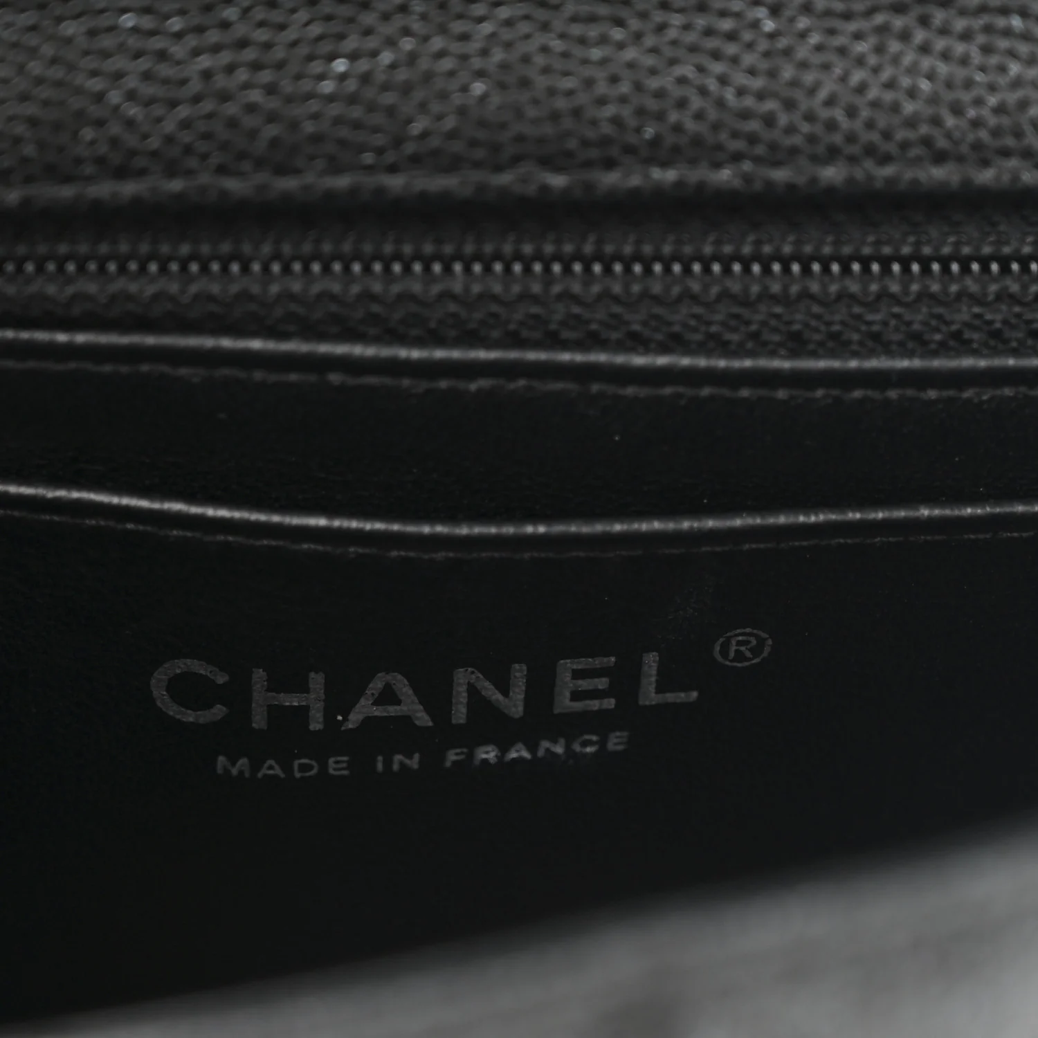 Iridescent Caviar Quilted Mini Rectangular Flap Black