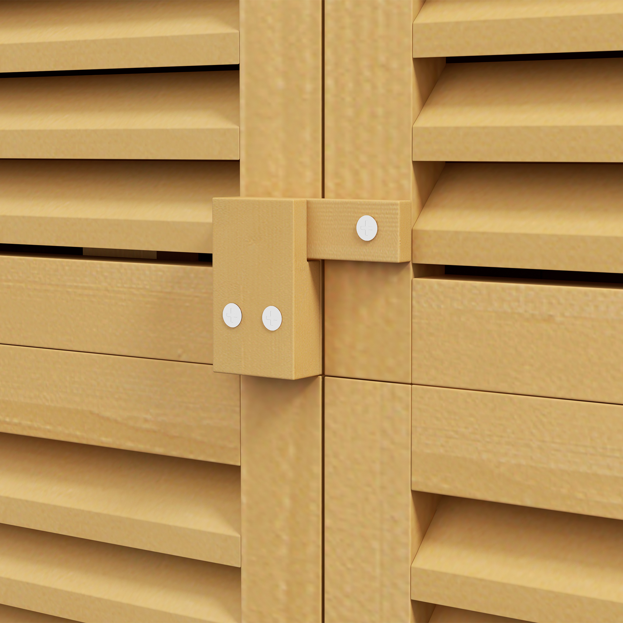 Outsunny Weerbestendige Tuinkast, 2 Deuren met Slot, Grenenhout, 87L x 46,5B x 160H cm, Lichtgeel