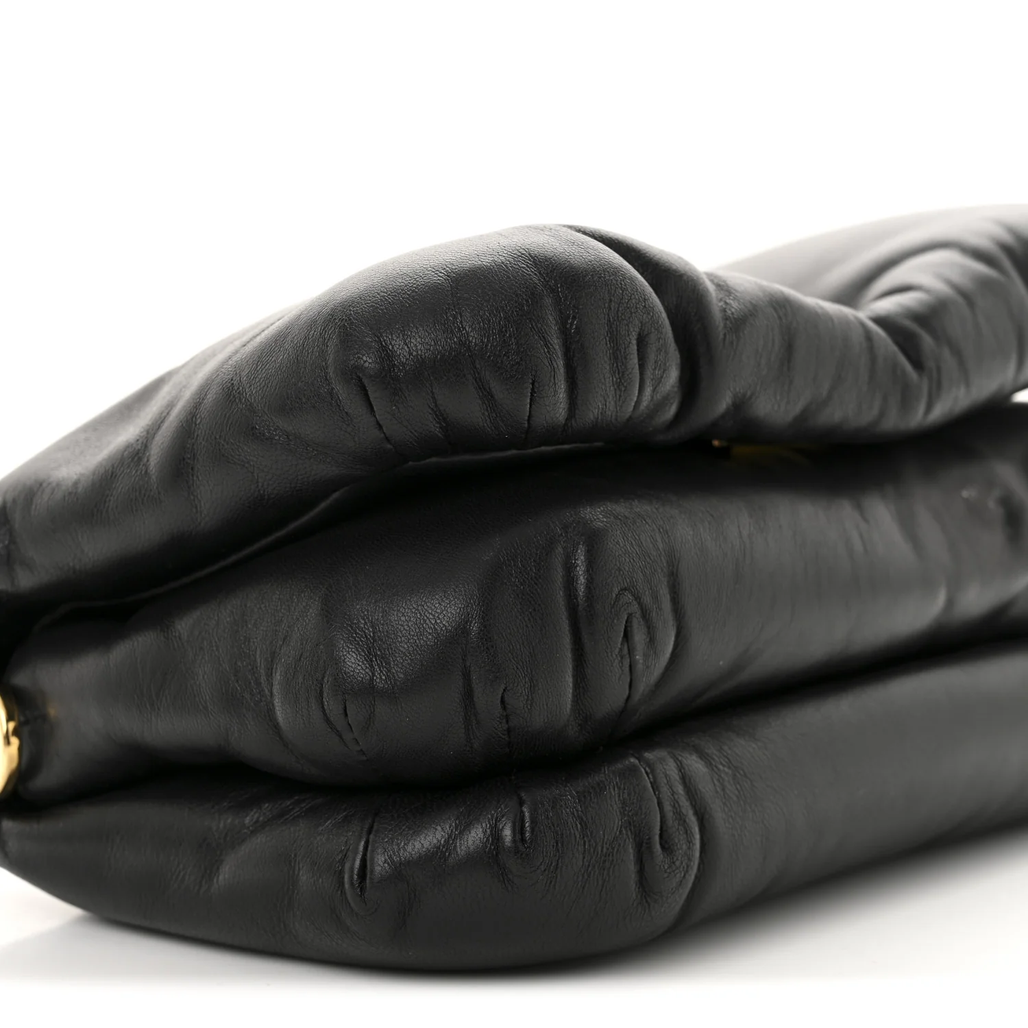 Shiny Nappa Lambskin Mini Goya Puffer Bag Black