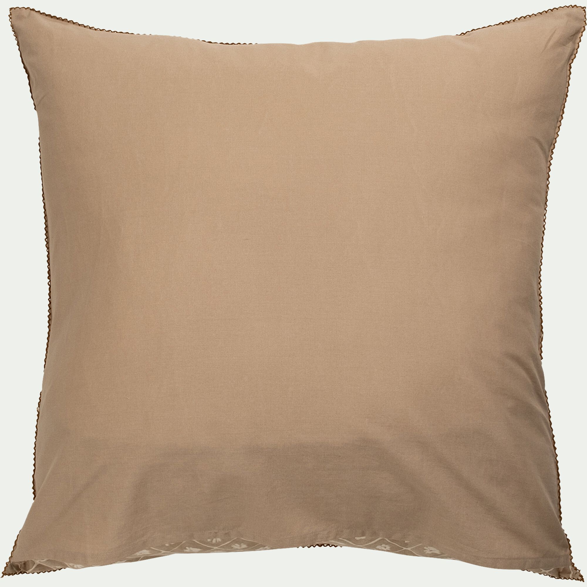 PIASTRE - Housse de couette 240x220cm et 2 taies d'oreiller 63x63cm en coton lavé - beige