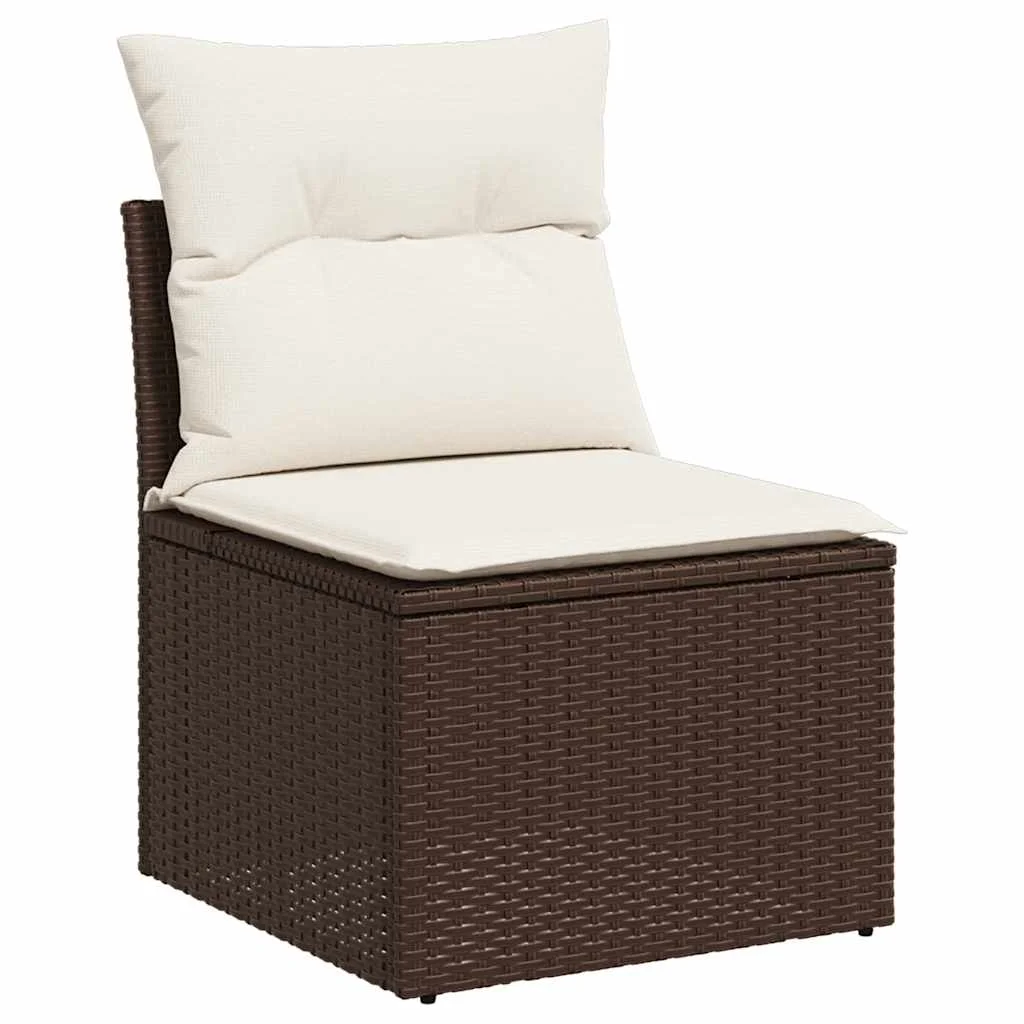 vidaXL Garden Sofa Set Beige, Cream white PE Rattan Three-seater