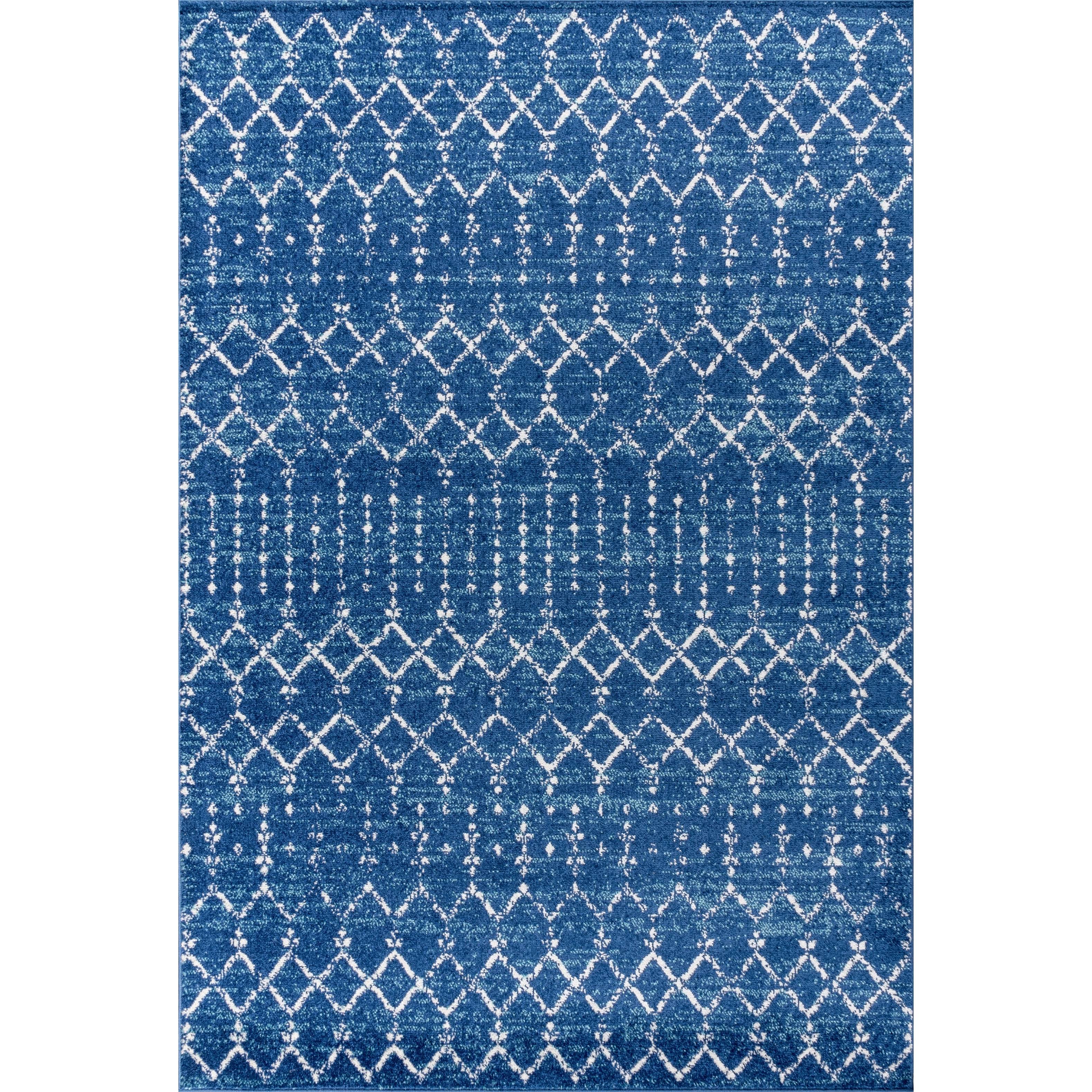 Jonathan Y Modern Hype Boho Vintage Diamond Area Rug - 5 x 8 - Blue/White