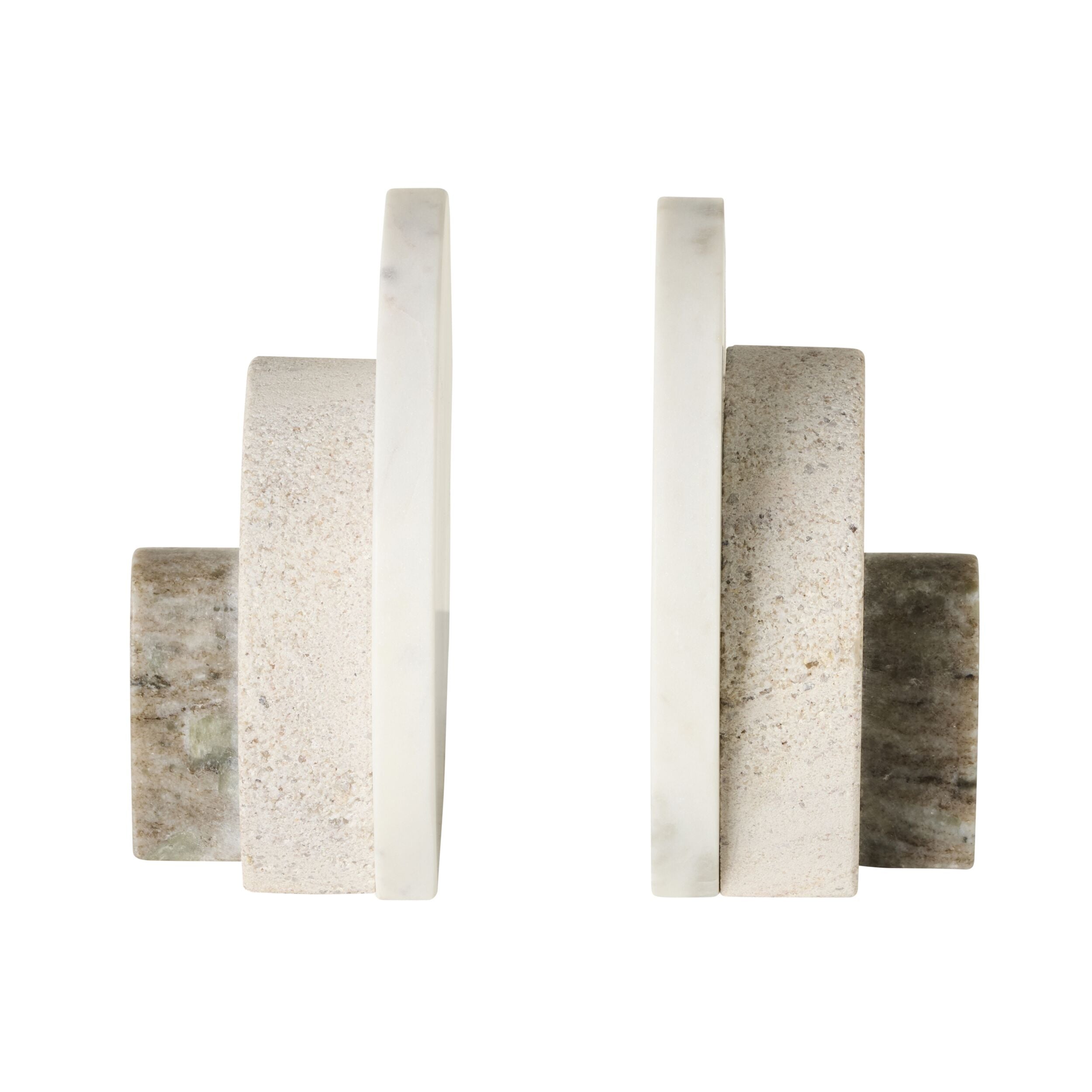 Beige Marble Orb Bookends (Set of 2)