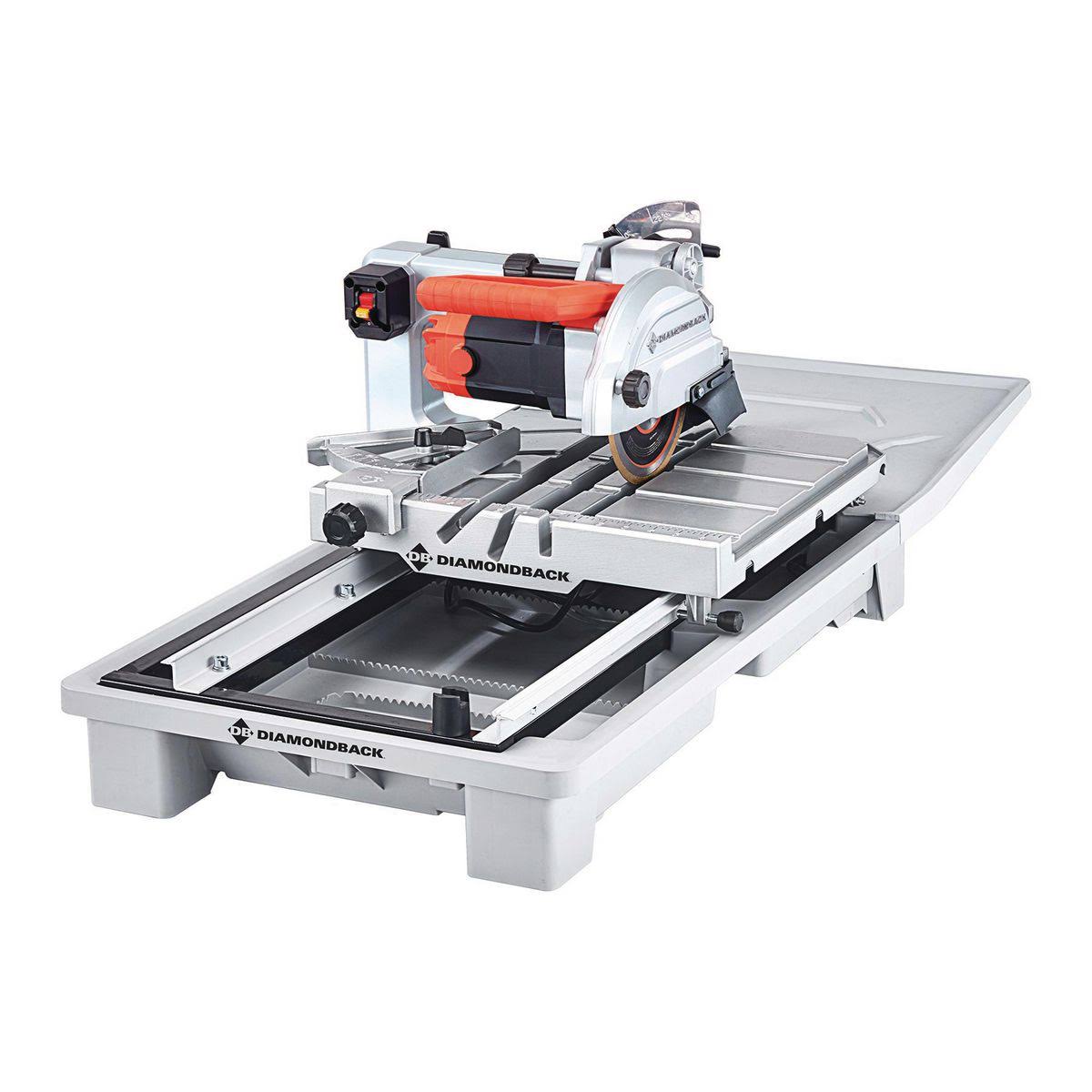 Diamondback 10 Amp 7 in. Wet Tile Saw with Sliding Table-Instock