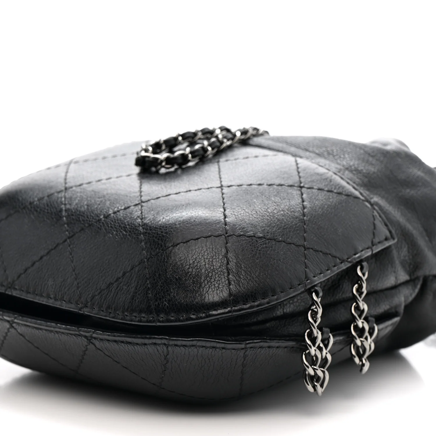 Calfskin Quilted Small Gabrielle Bucket Black