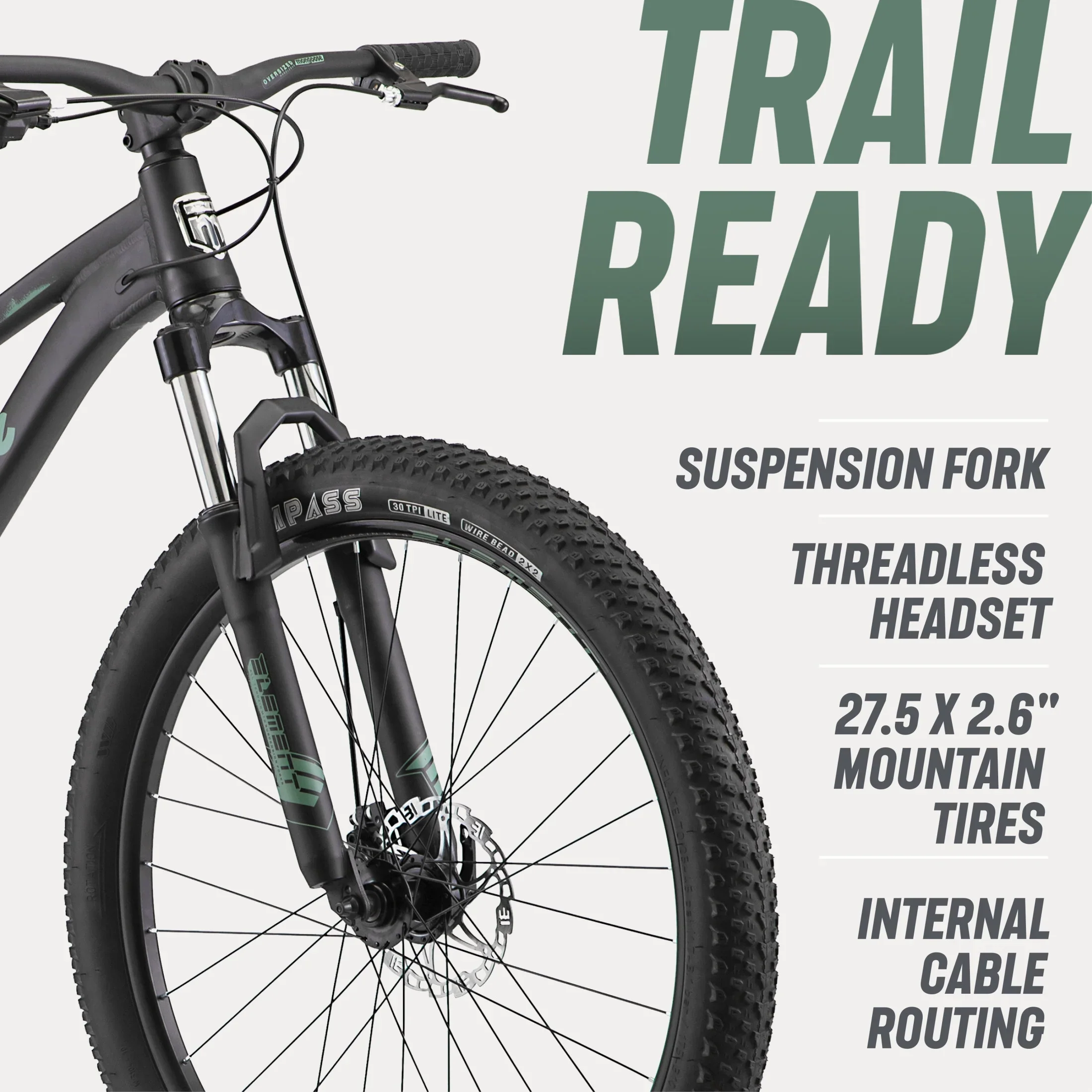 Mongoose Impasse Mountain Bike, 27.5 Inch Wheels, Ages 14+, Matte Black
