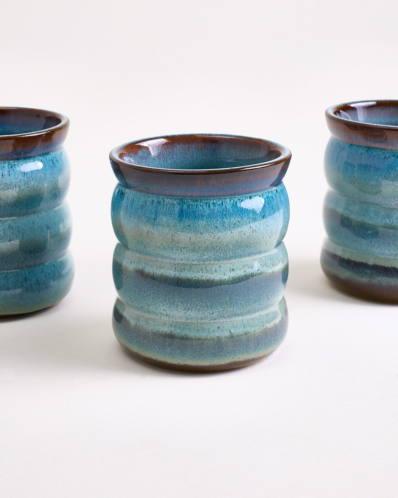 MADEIRA - LARGE CUP BUBBLE GREEN-BLUE SET OF 6