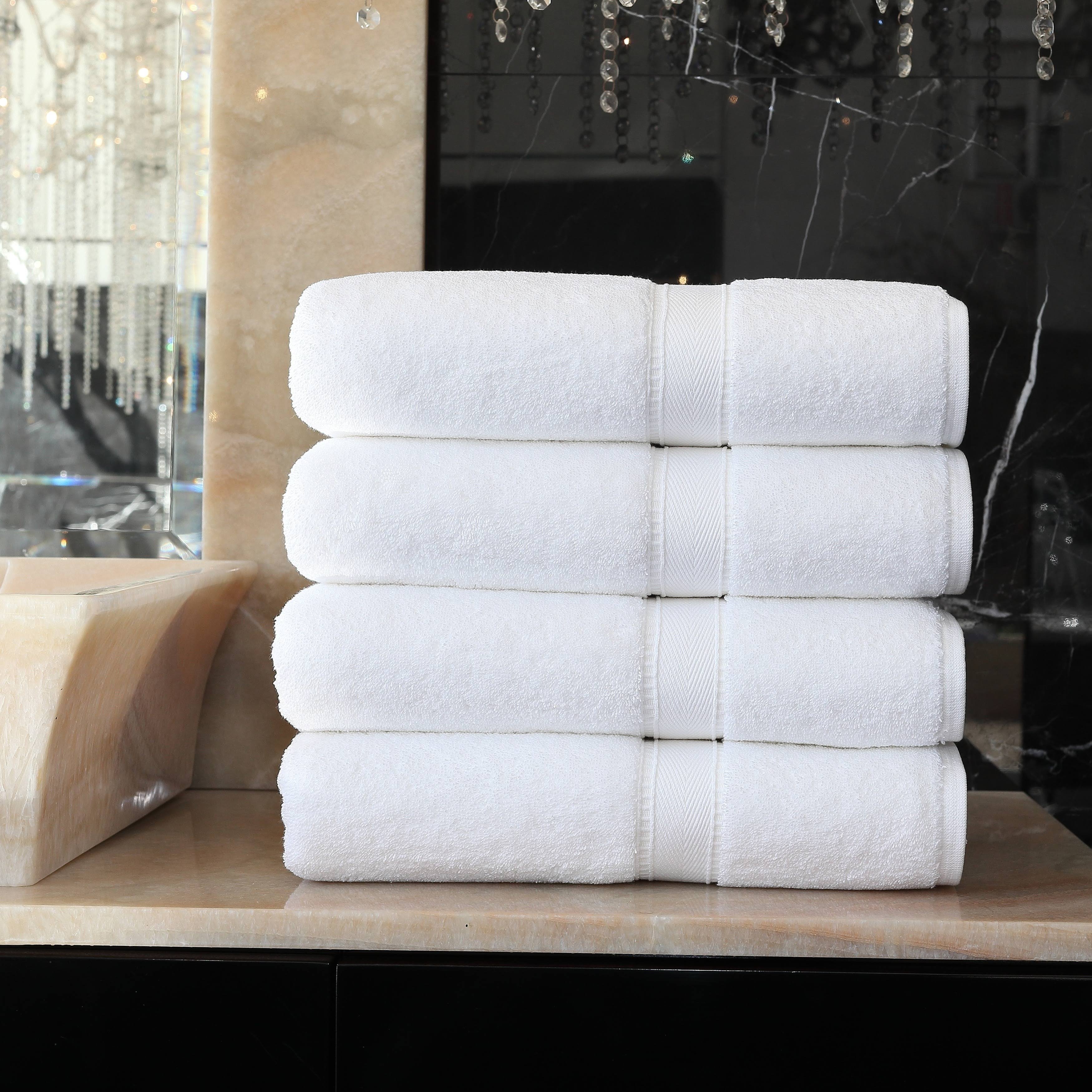 Luxury Hotel & Spa Collection 100% Turkish Cotton Bath Towels Set of 4