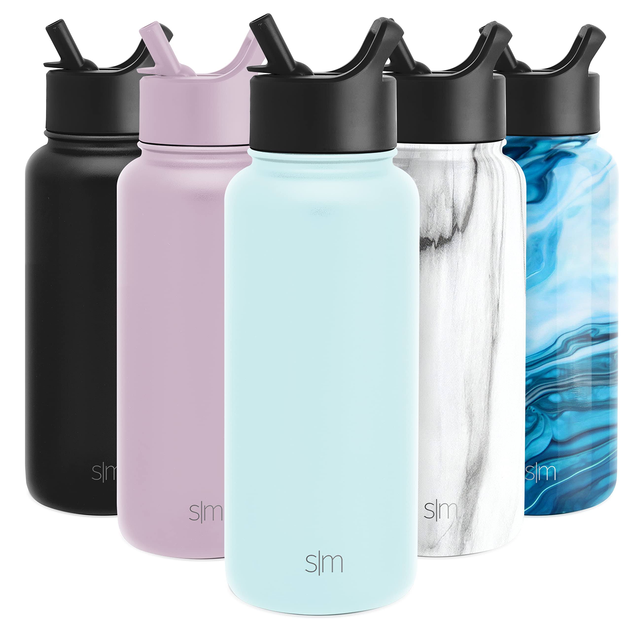 Simple Modern 32oz Stainless Steel Summit Water Bottle with Straw Lid Seaside