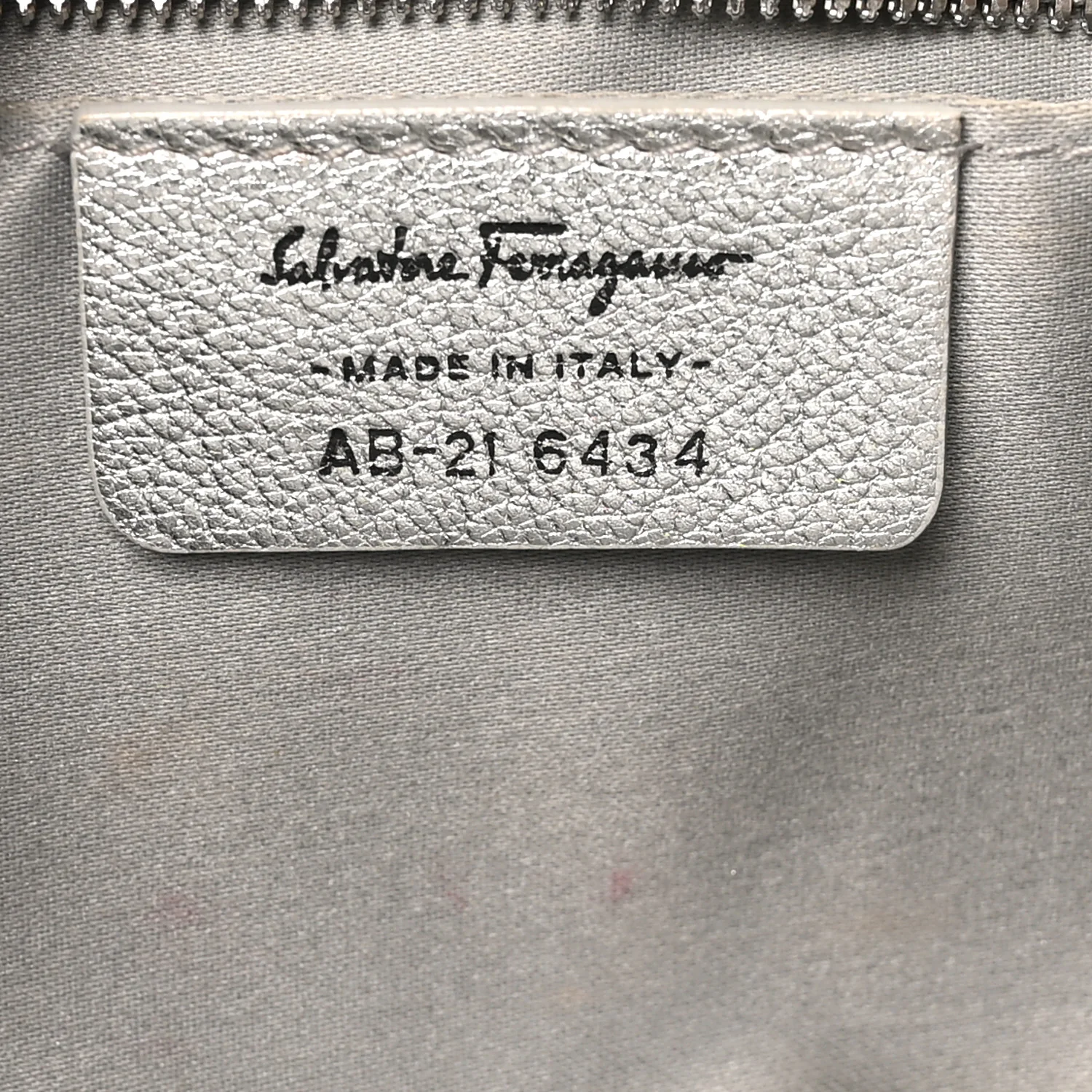 Metallic Calfskin Small Gancini Clutch Silver