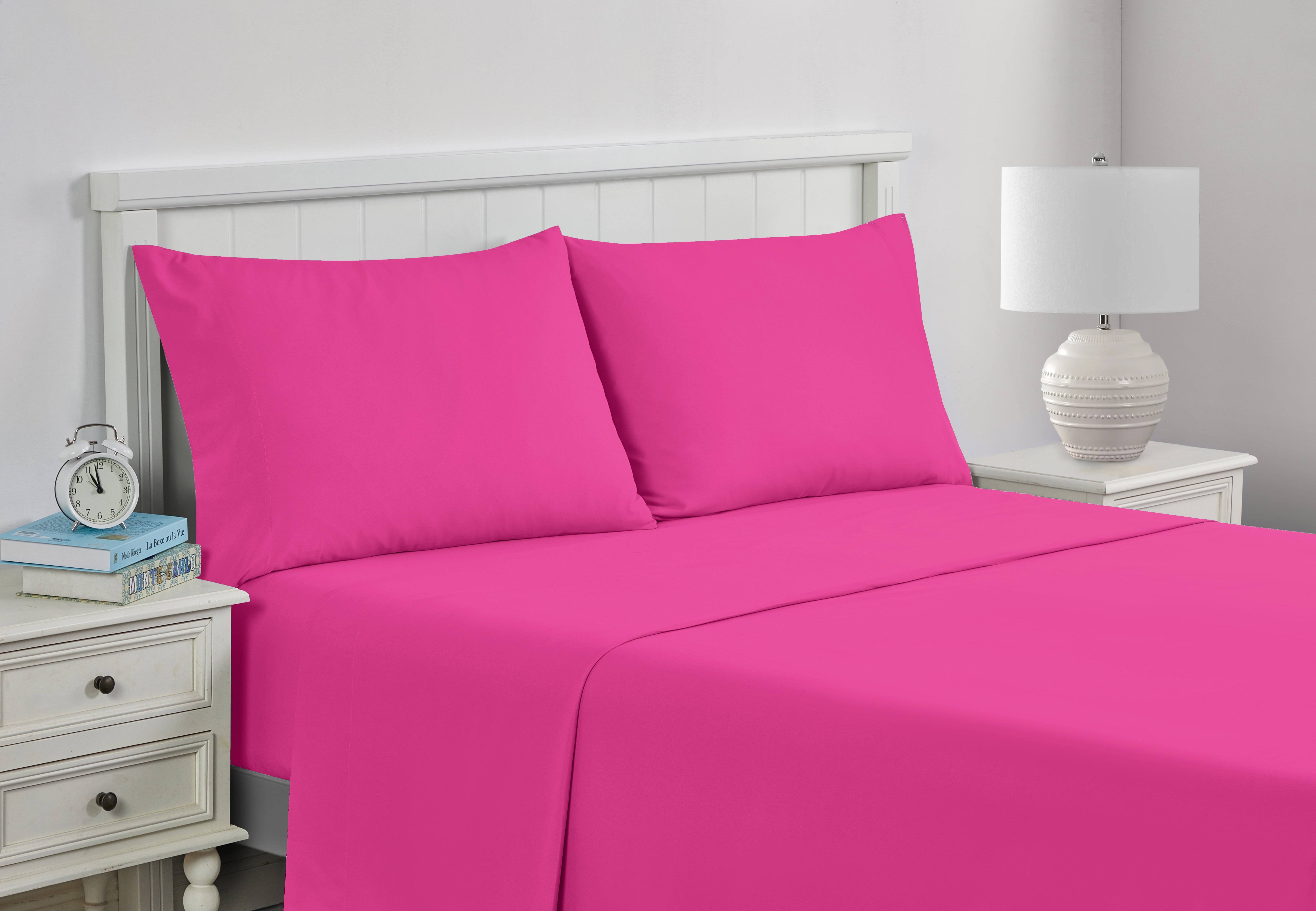 Your Zone Soft Microfiber Sheet Set, Queen, Pink Flame