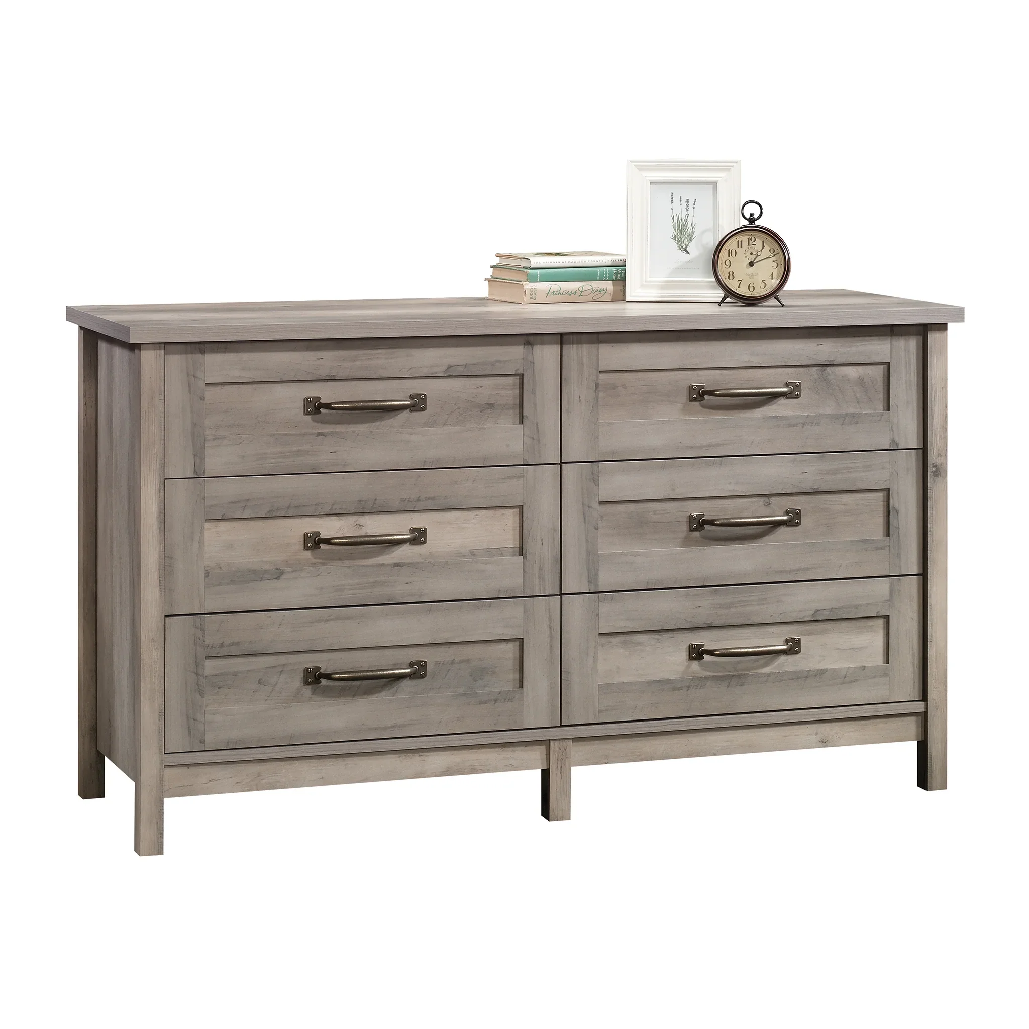 Better Homes & Gardens Modern Farmhouse 6-Drawer Dresser, Rustic White Finish