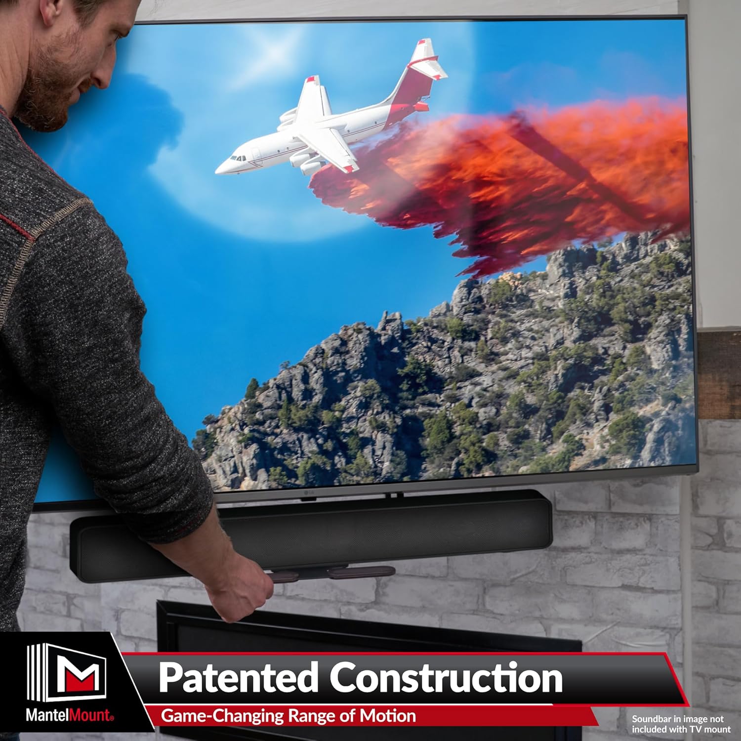 MantelMount MM540 - Above Fireplace Pull Down TV Mount for 44