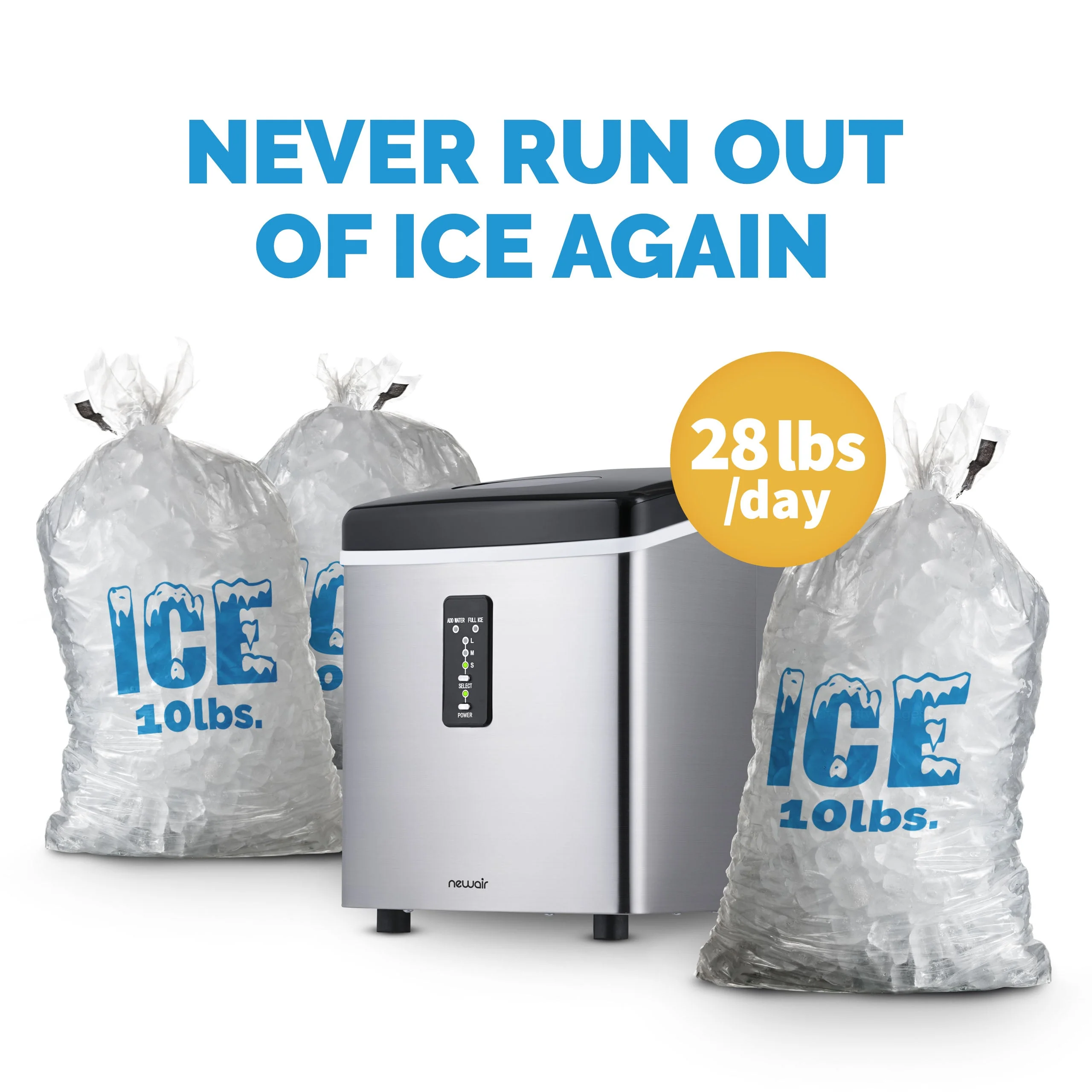 Newair Countertop Ice Maker, Bullet Ice
