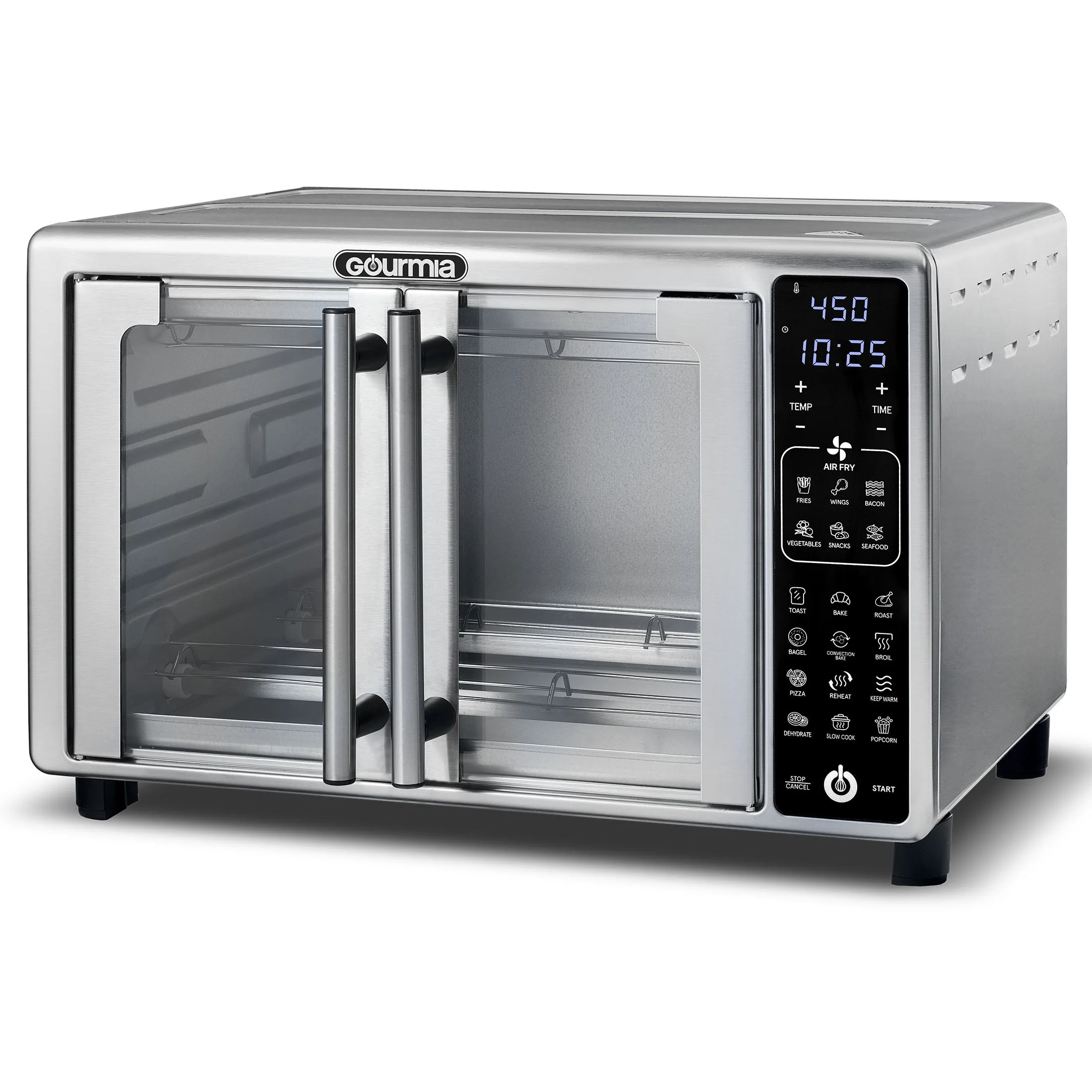New Gourmia 6 - Slice Digital Toaster Oven Air Fryer with 19 One - Touch Presets, Stainless Steel