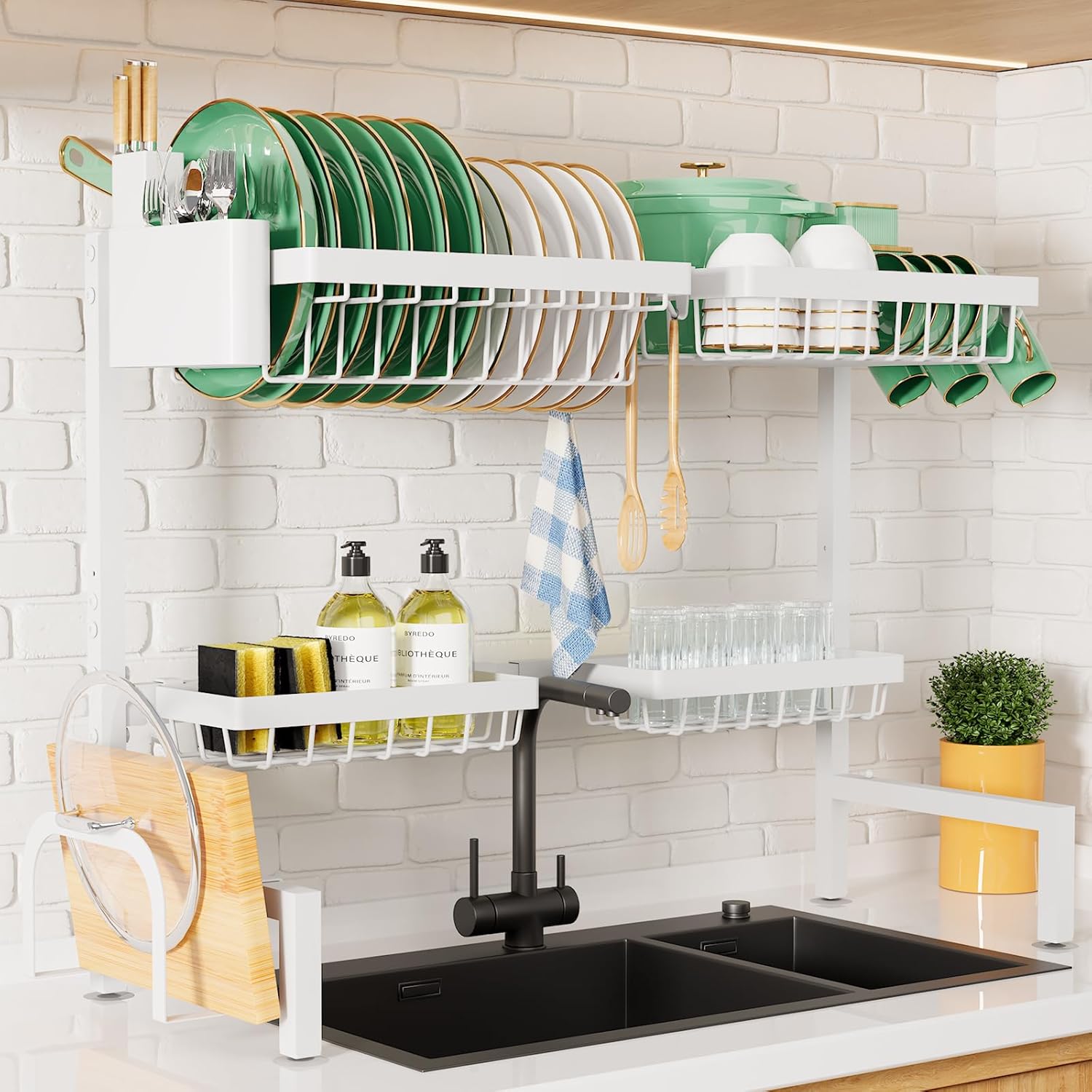 Kitsure Adjustable Over The Sink Dish Drying Rack, 26.8