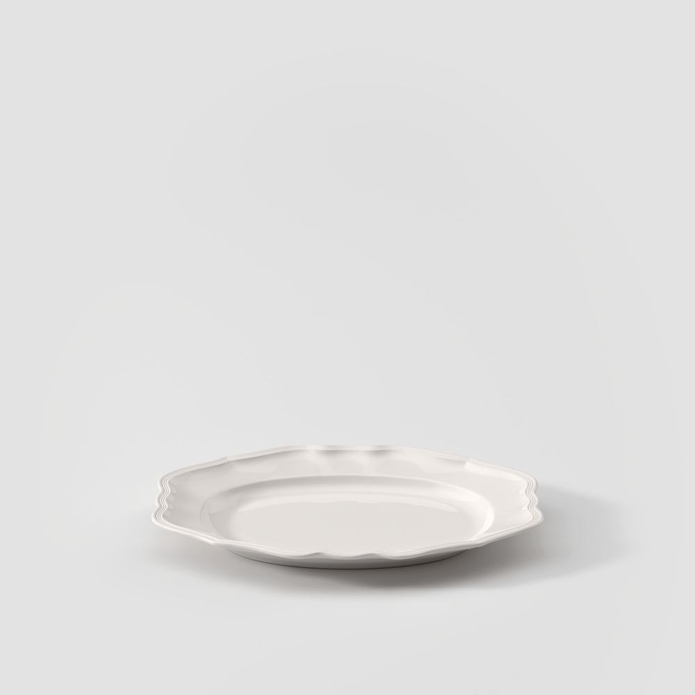 Manoir Serving Platter - White, 14.5'' x 10.4'', Premium Porcelain