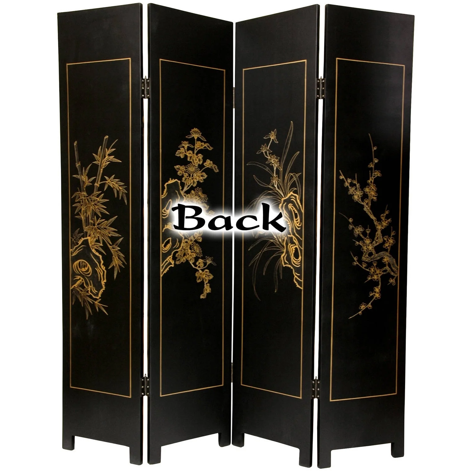 Handmade Wooden 6-foot Four Seasons Flowers Room Divider (China) - Image 2
