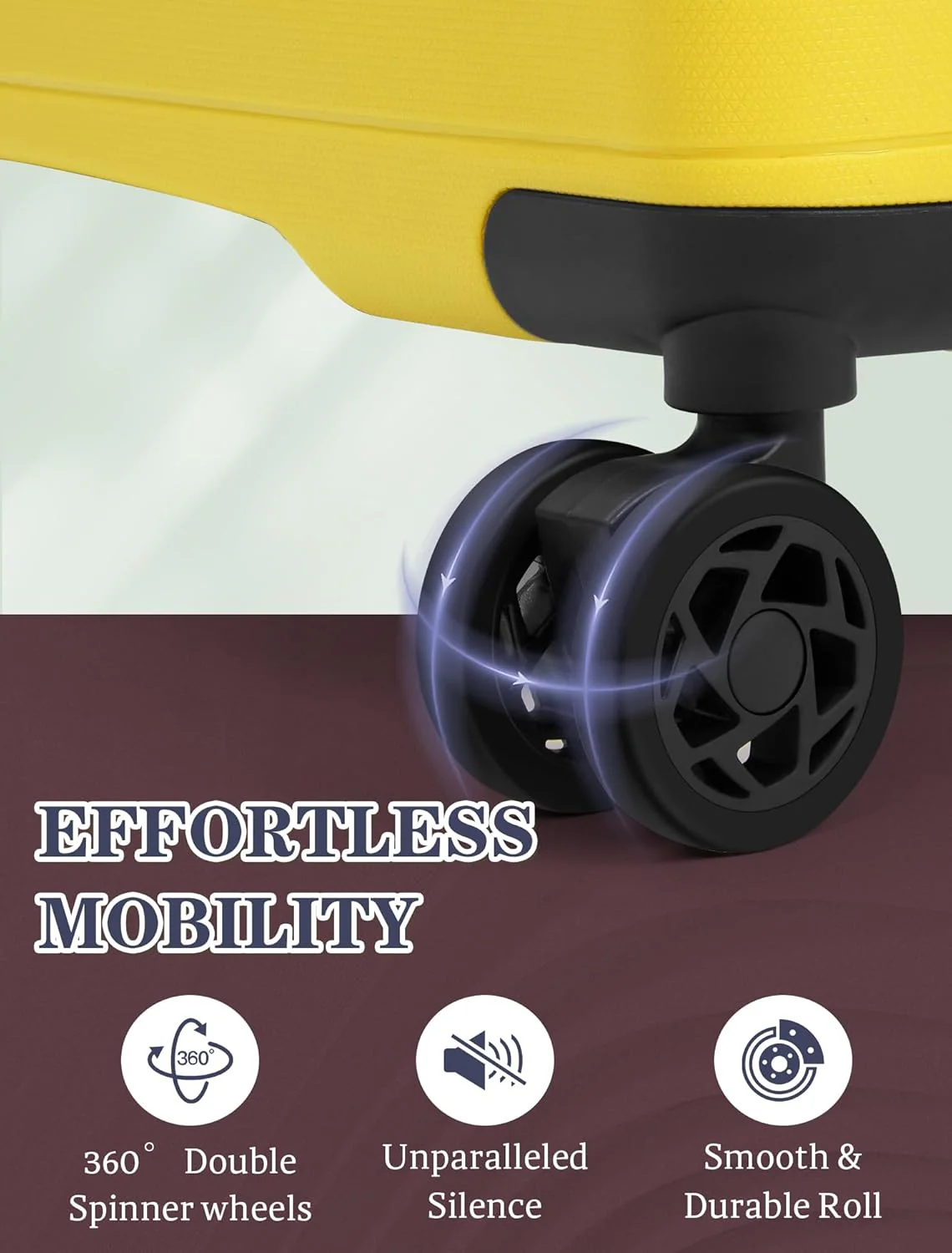 Ensemble de 5 valises à roulettes, valise rigide en ABS avec roulettes multidirectionnelles